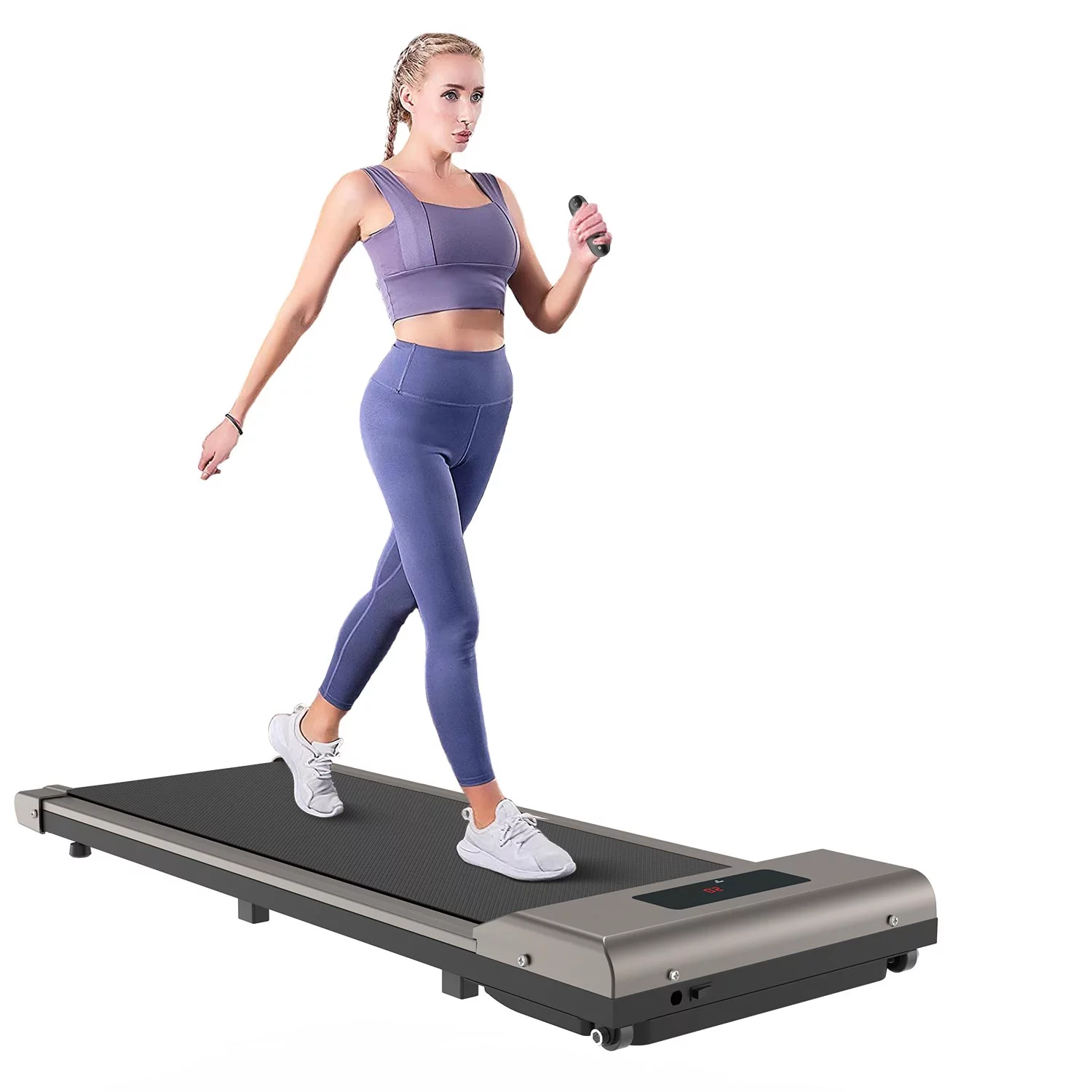 Home Fitness Code Treadmills for Home, Ultra Slim Under Desk Treadmill for Home/Office, No Assembly Required, Black - Womvr