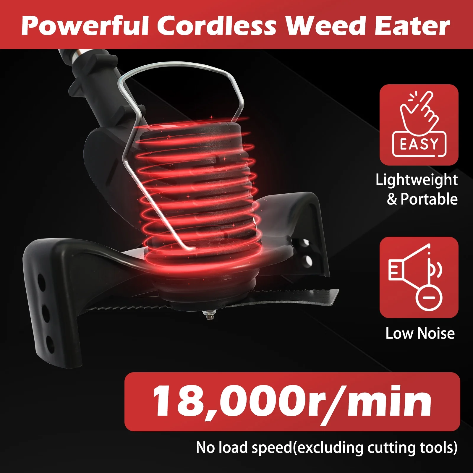 Electric Weed Eater Wacker, Grass Trimmer Weed Lawn Edger Eater, 21V 650W Cordless Grass String Trimmer Cutter, Weed Wacker with 2 Battery - Womvr