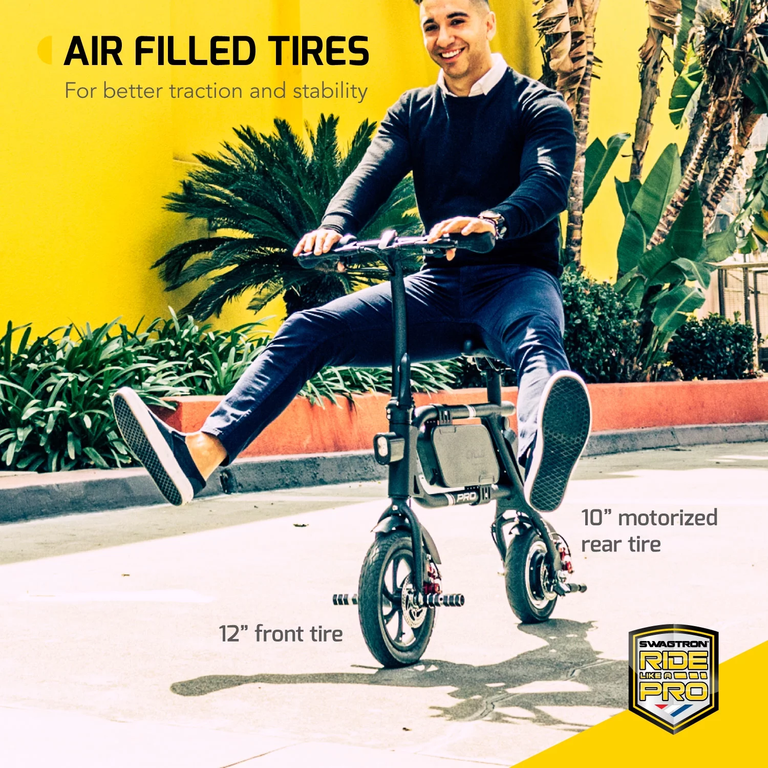 Swagtron Swag Cycle Pro Pedal-Free Electric Scooter Rider - Womvr