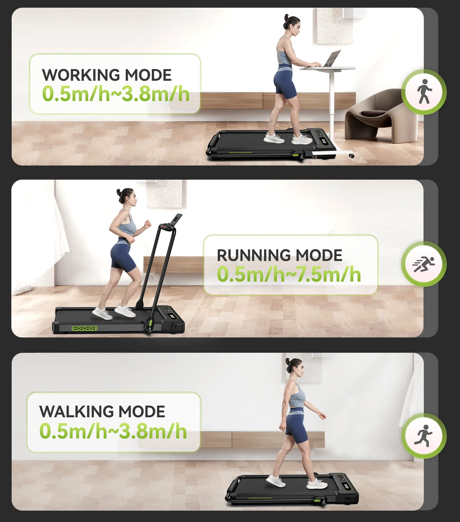 TOSSFD 2.5HP Folding Treadmill with Display Screen Electric Running Walking Machine for Home Fitness R46201 - Womvr