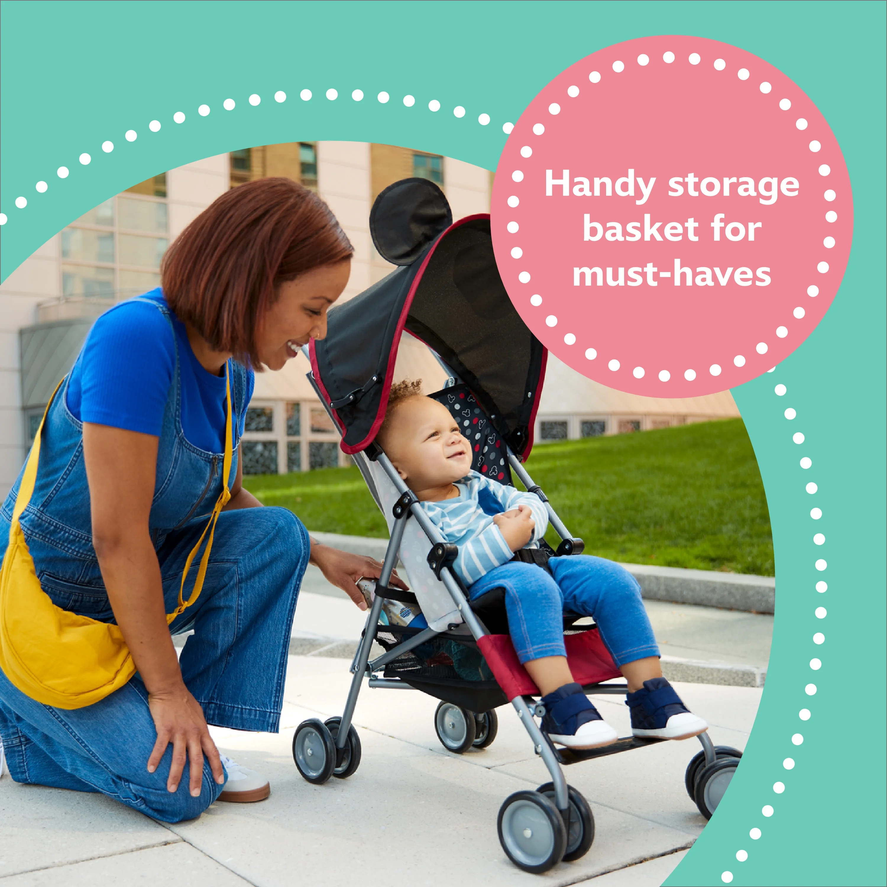 Disney Baby Comfort Height Character Umbrella Stroller with Basket, Modern Minnie - Womvr