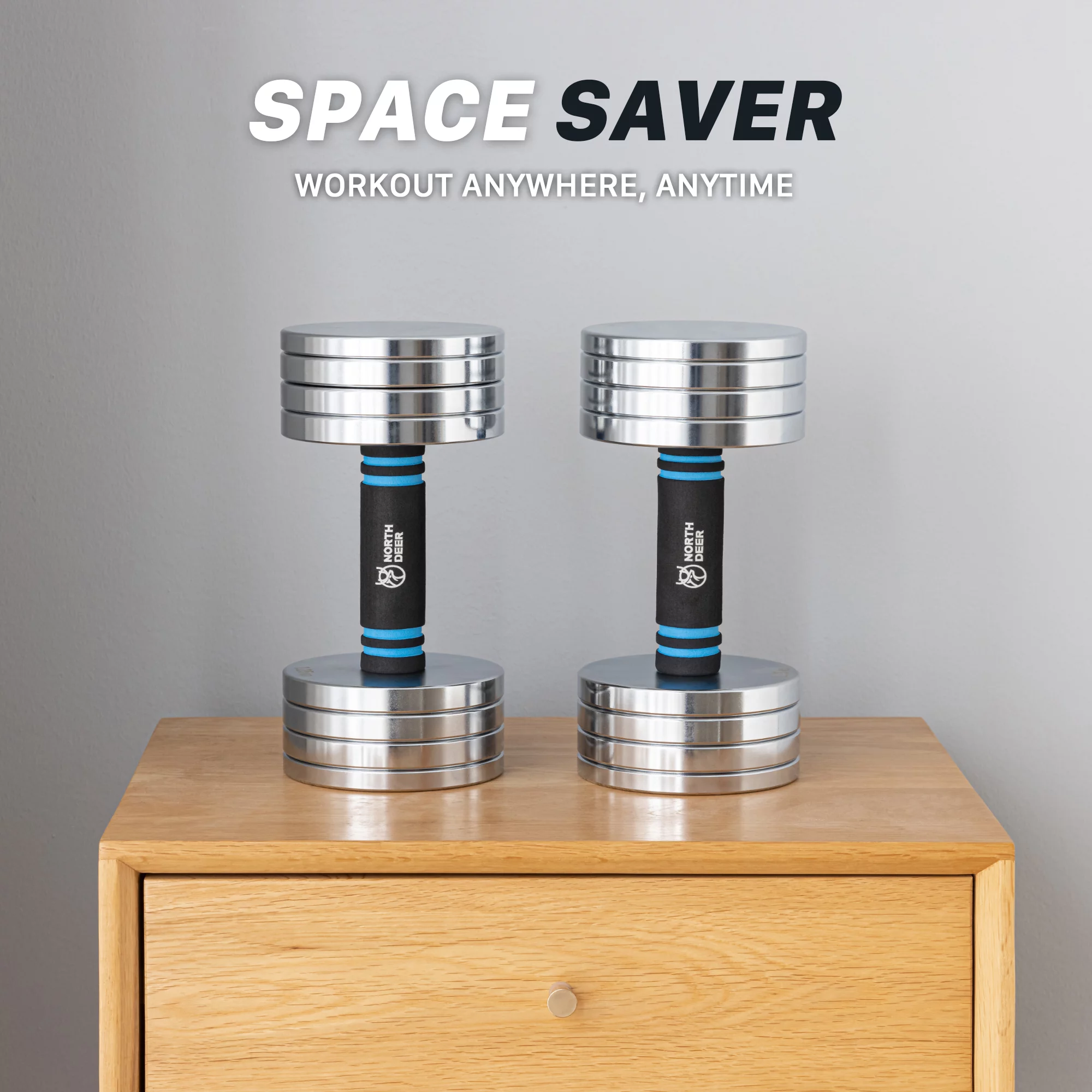 Northdeer 2.0 Upgraded Adjustable Dumbbell Set, 40Lbs Adjustable Weight Set with Connector, 2 in 1 Steel Dumbbell Barbell Set, Home Gym Workout Hand Weights for Women and Men, Sliver - Womvr