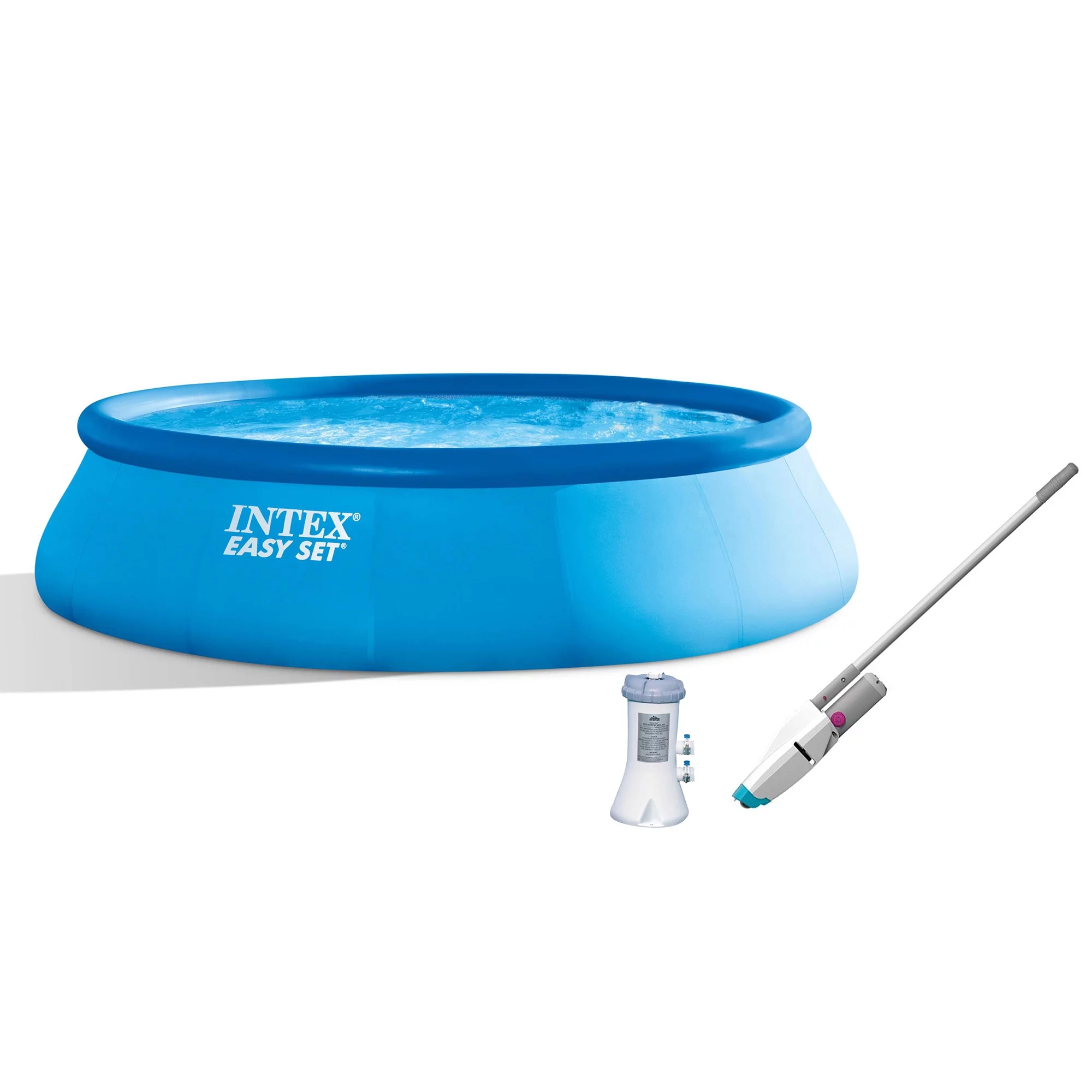 Intex 15ft x 42in Easy Set Pool with 1000 GPH Pump & Kokido Telsa 10 Pool Vacuum - Womvr