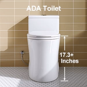 HOROW T0338W Elongated One Piece Toilet with Comfort Chair Seat ADA Height 17.3