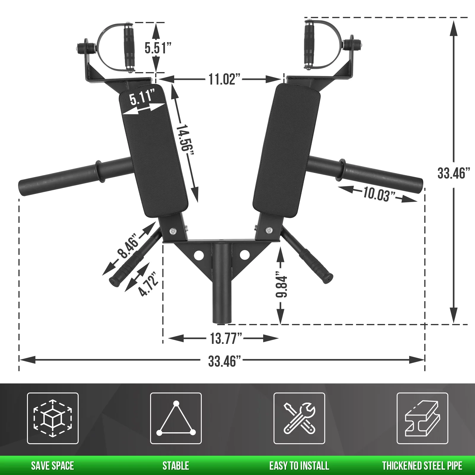 syedee Landmine Squat Attachment, Heavy-Duty T-Bar Row Machine with Viking Press, Fits 2-inch Olympic Barbell for Shoulder Press, Rowing - Womvr