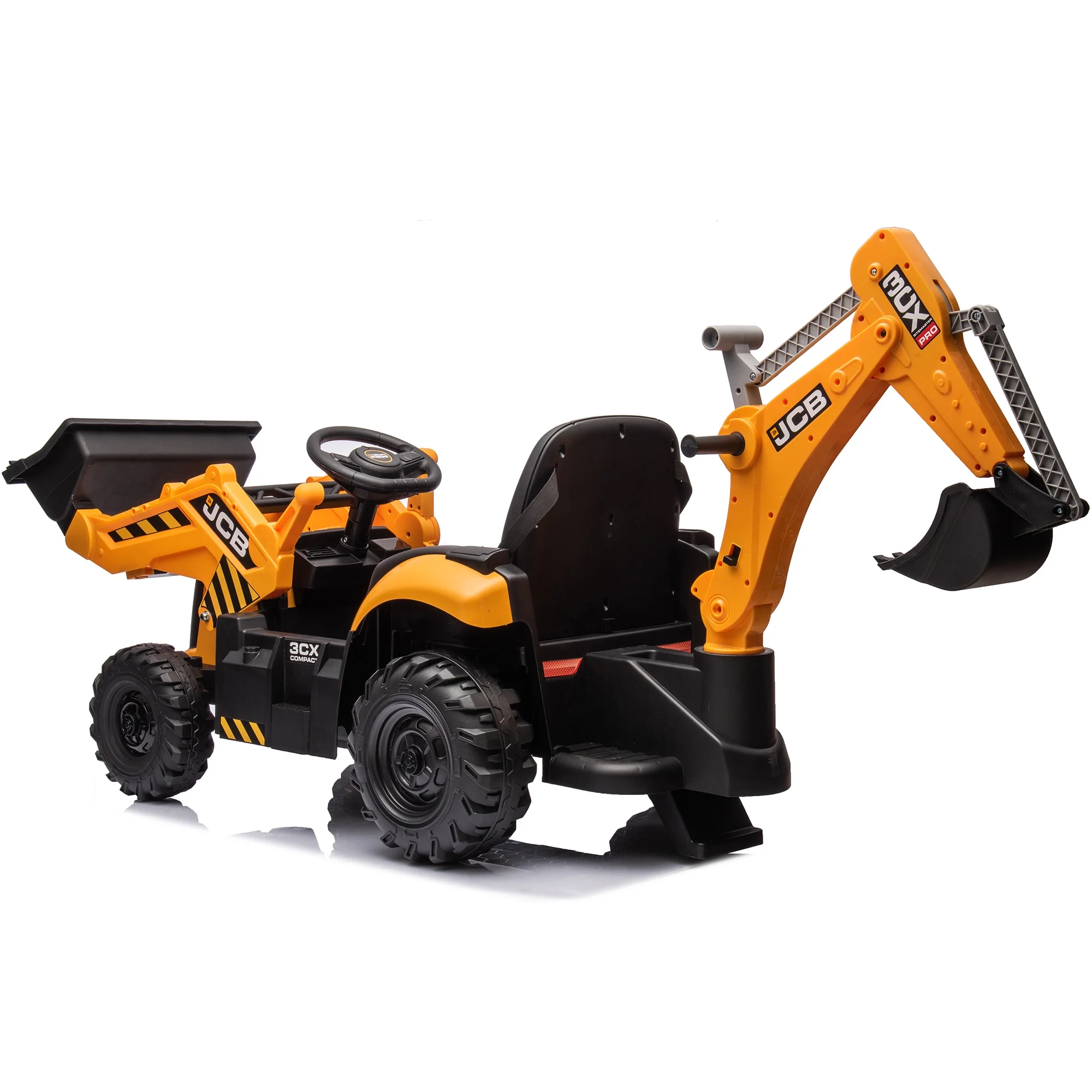 Hikiddo Electric Ride On Excavator for Kids, Licensed JCB 12V Ride-On Construction Toys with Remote - Womvr