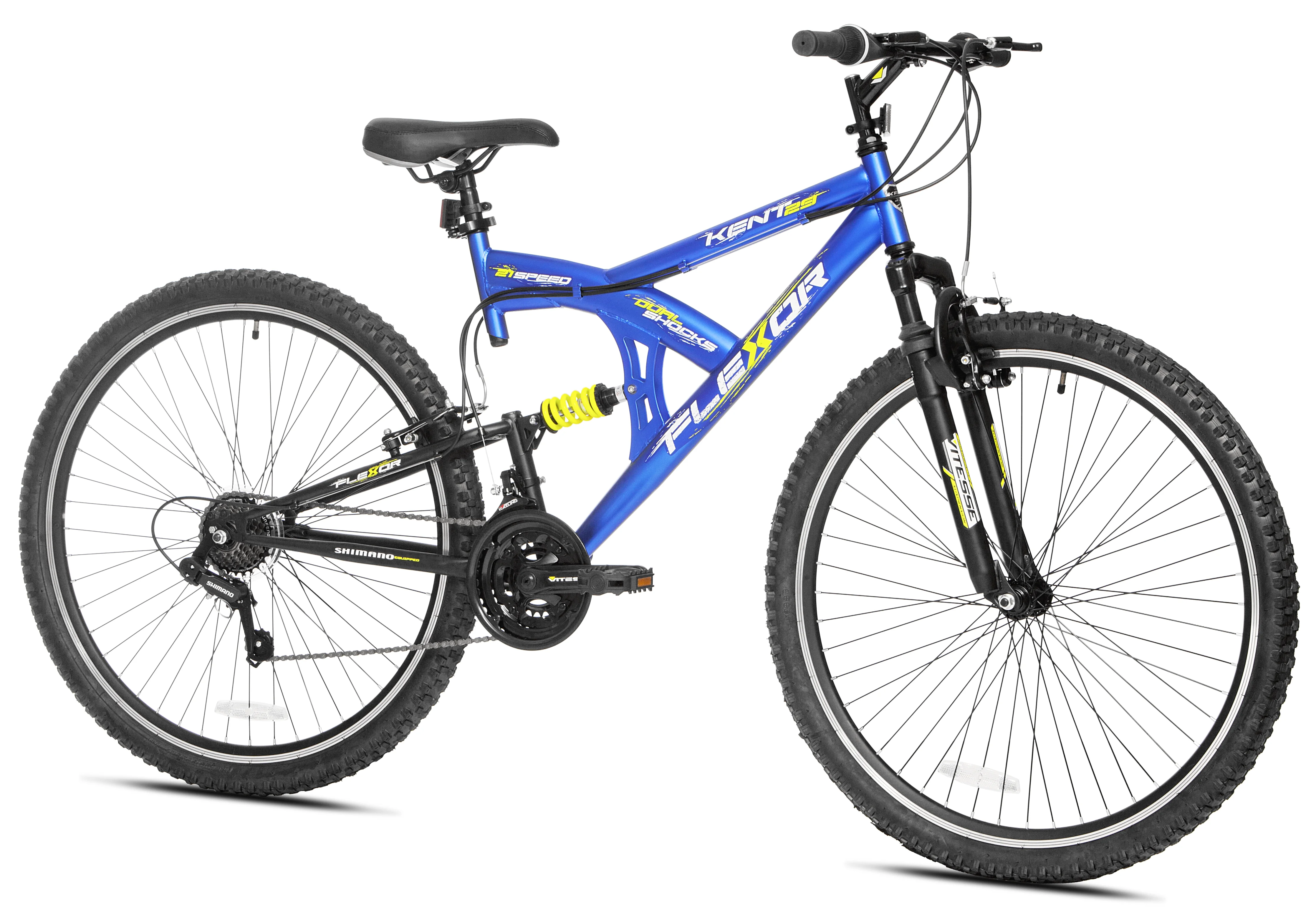 Kent 29 In. Flexor Men's Dual Suspension Mountain Bike, Blue - Womvr