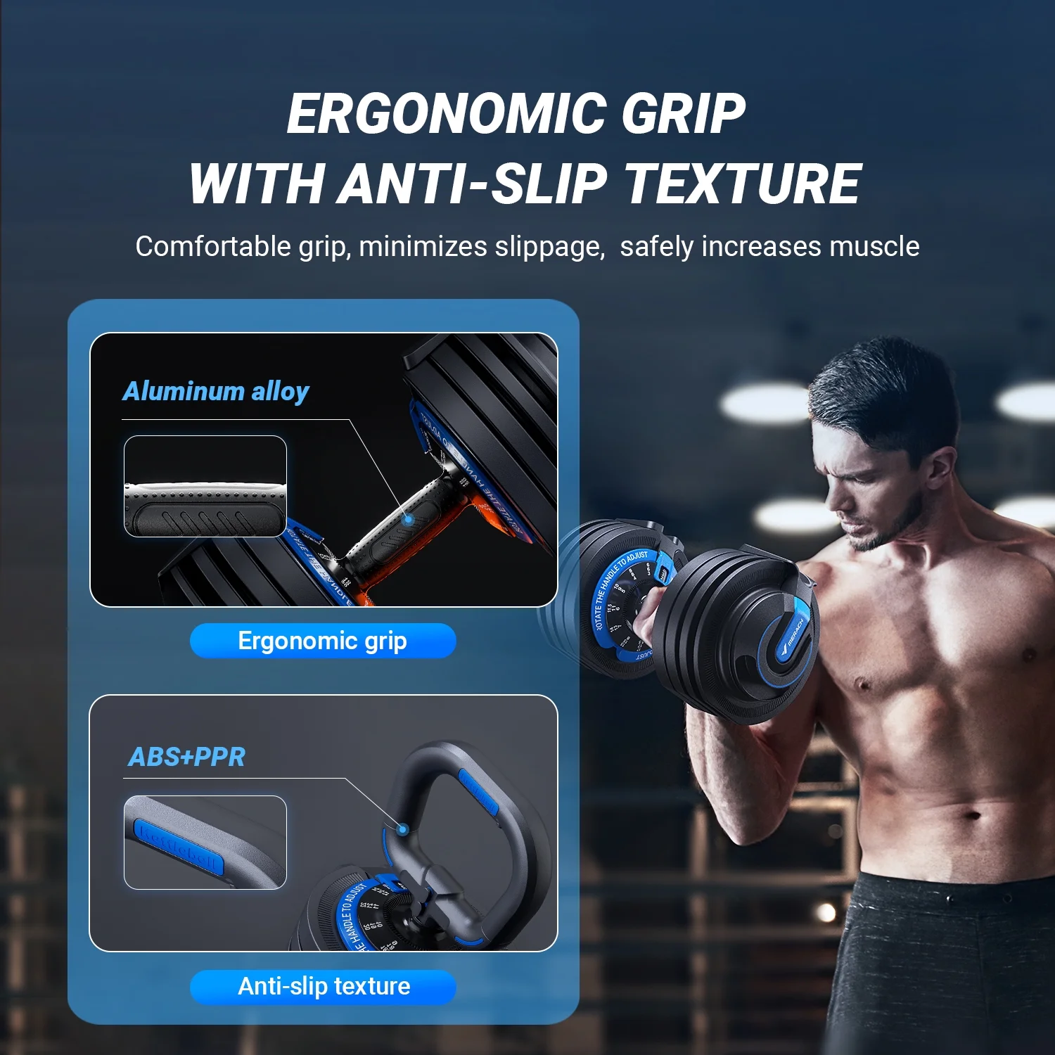 MERACH 3 in 1 Adjustable Dumbbell Weight Set With Anti-Slip Handle,7-54lbs - Womvr