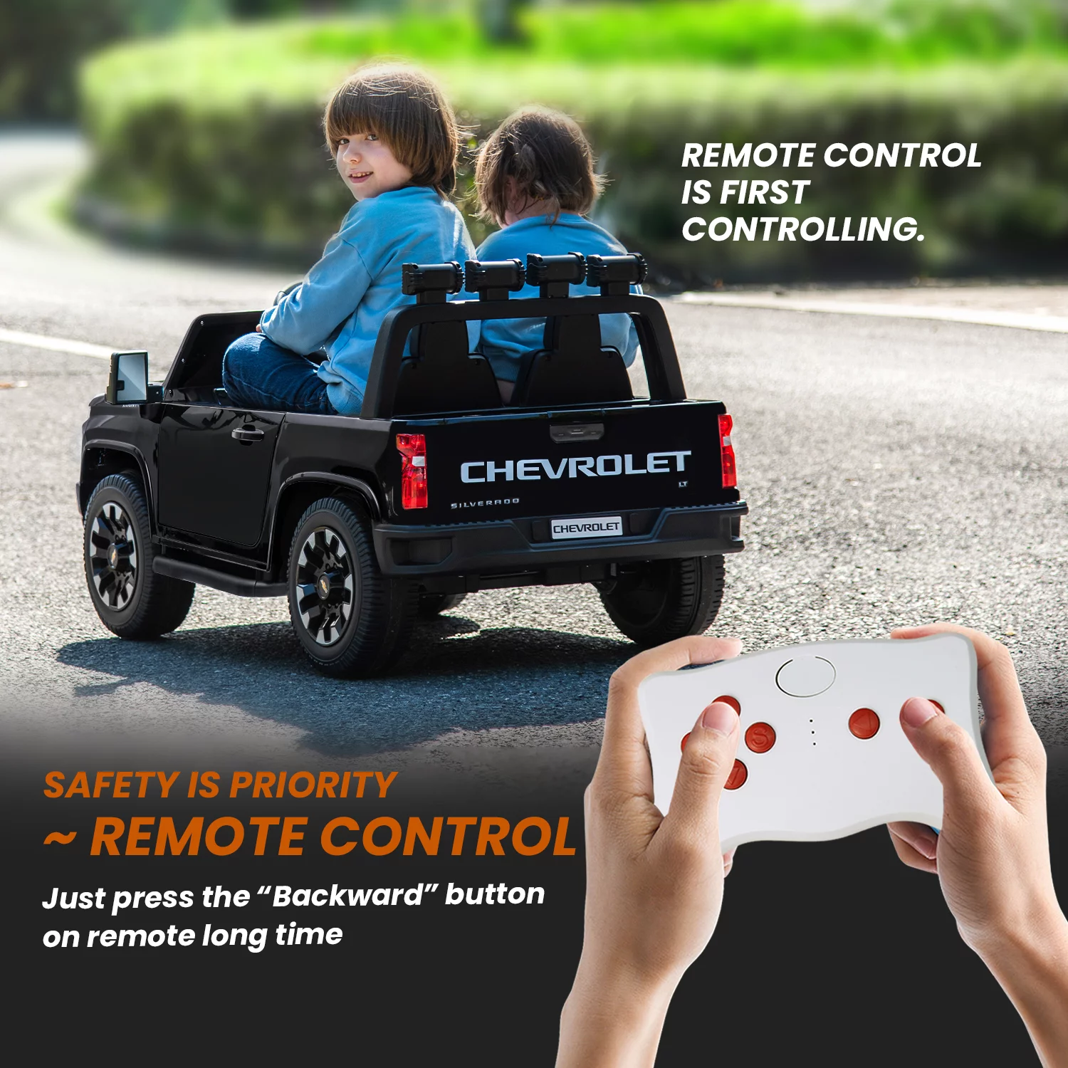 Track 7 24V Ride on Car, Licensed Silverado HD 2 Seater Electric Car for Boys Girls Age 3+, 24V Ride on Truck w/Remote Control, Music, ABC, Pink - Womvr