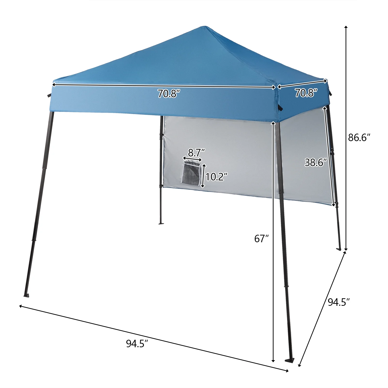 Zimtown 10ft x 10ft Base/8ft x 8ft Top Pop up Canopy Tent Instant Practical Waterproof Folding Tent with Carry Bag - Womvr