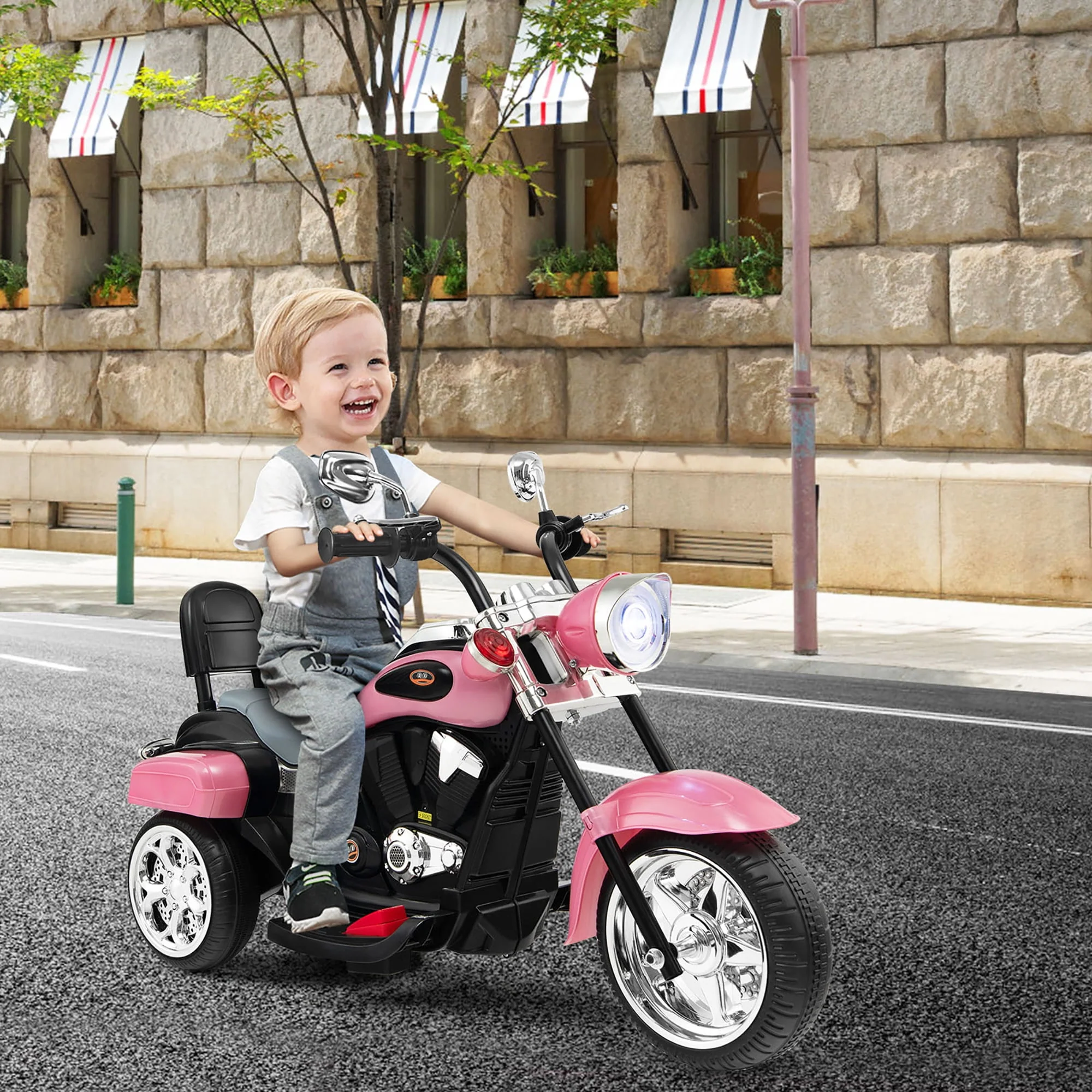 Costway 3 Wheel Kids Ride On Motorcycle 6V Battery Powered Electric Toy White - Womvr