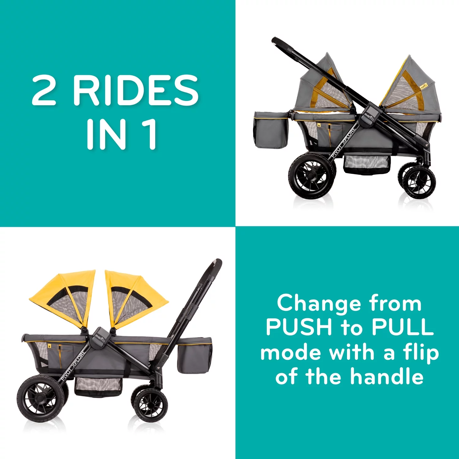 Evenflo Pivot Xplore All Terrain Stroller Wagon, Adventurer, Unisex, 6 Months - 5 Years - Womvr