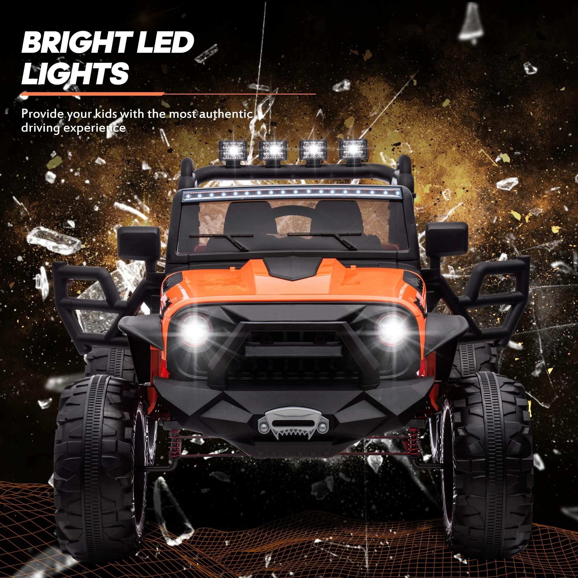 Outfunny 24V Kids Ride on Truck, 2-Seater Powered Ride on Toy Car with Remote - Womvr