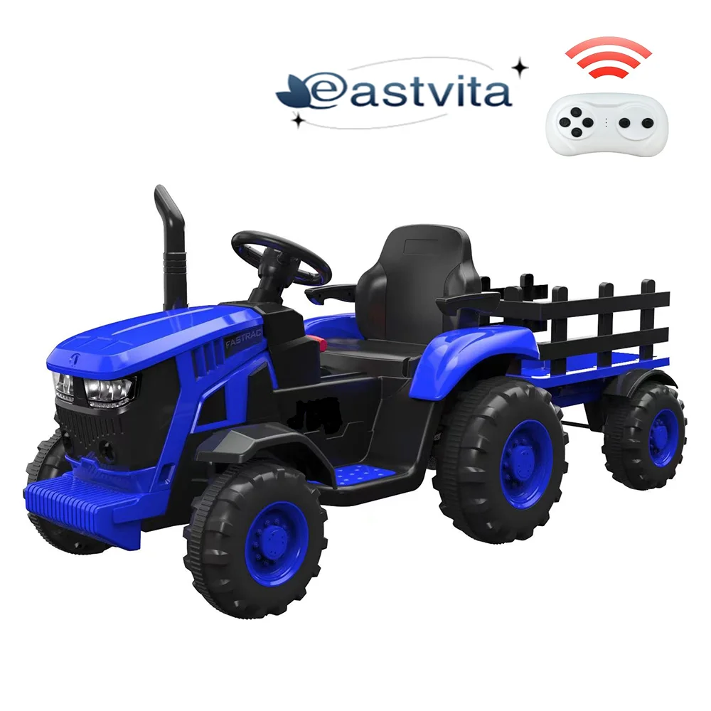 EastVita 3 in 1 Ride on Tractor, 24V Ride on Car Toy Electric Truck Vehicle ,Six-wheeled UTV Car, w/Trailer,Remote Control, LED Lights, Music, USB ,Pink - Womvr