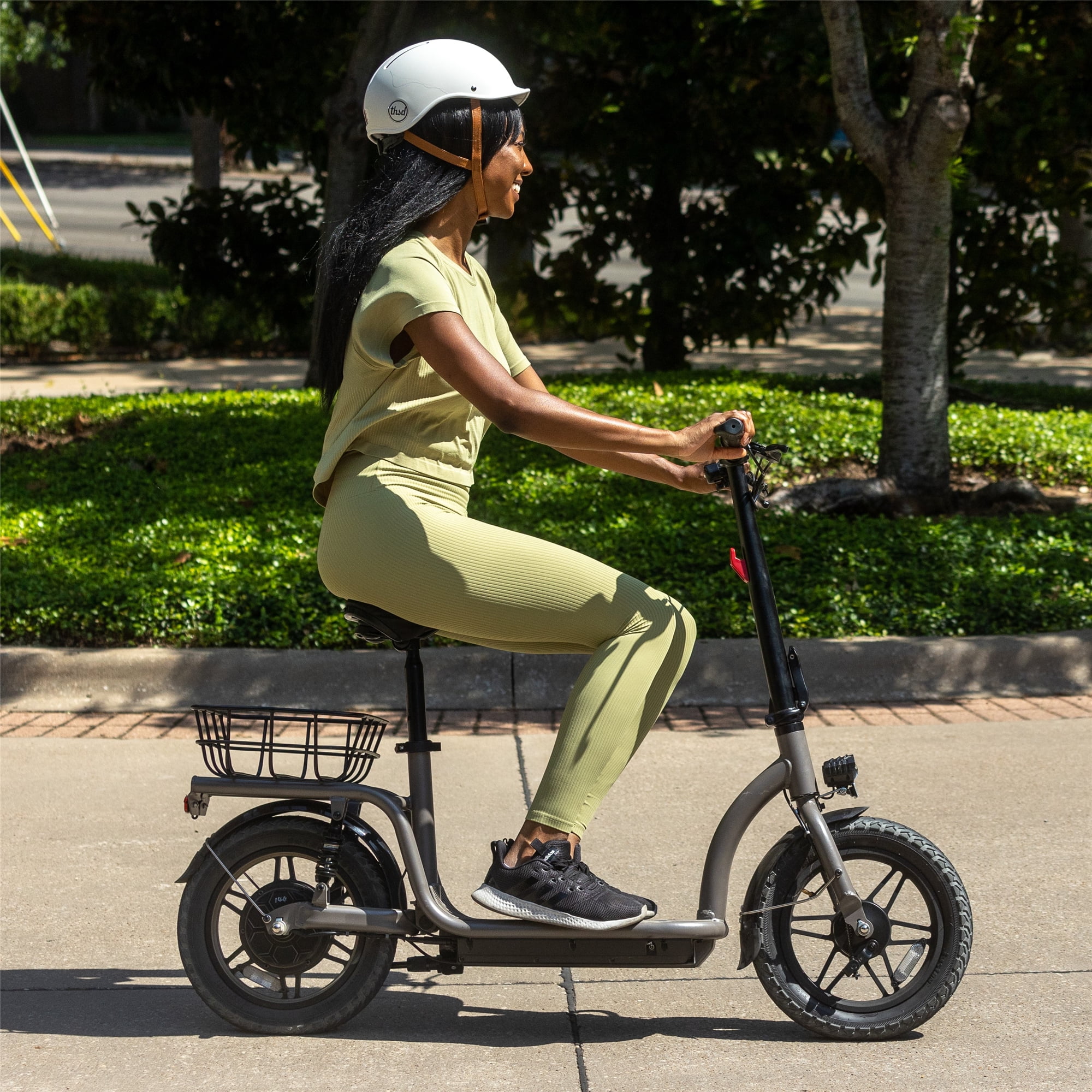 GOTRAX Flex Electric Scooter with Seat for Adult Commuter, 400W&16 Miles Range&15.5Mph Foldable Scooter with 14