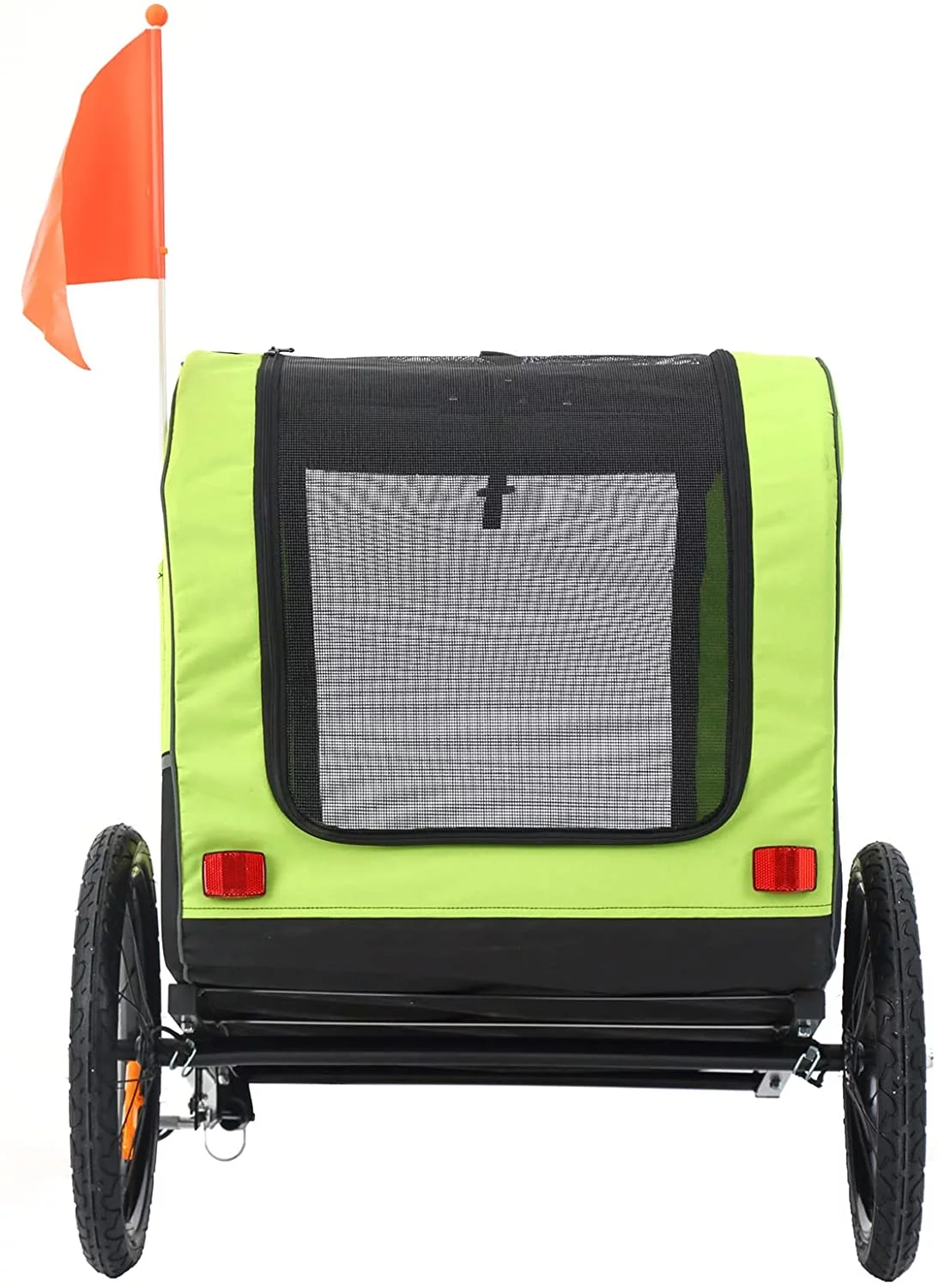 MOJAY Foldable Dog Bike Trailer with Rear Entrance for Small and Medium Pets Under 88 lbs, Outdoor Bike Trailer, Green - Womvr