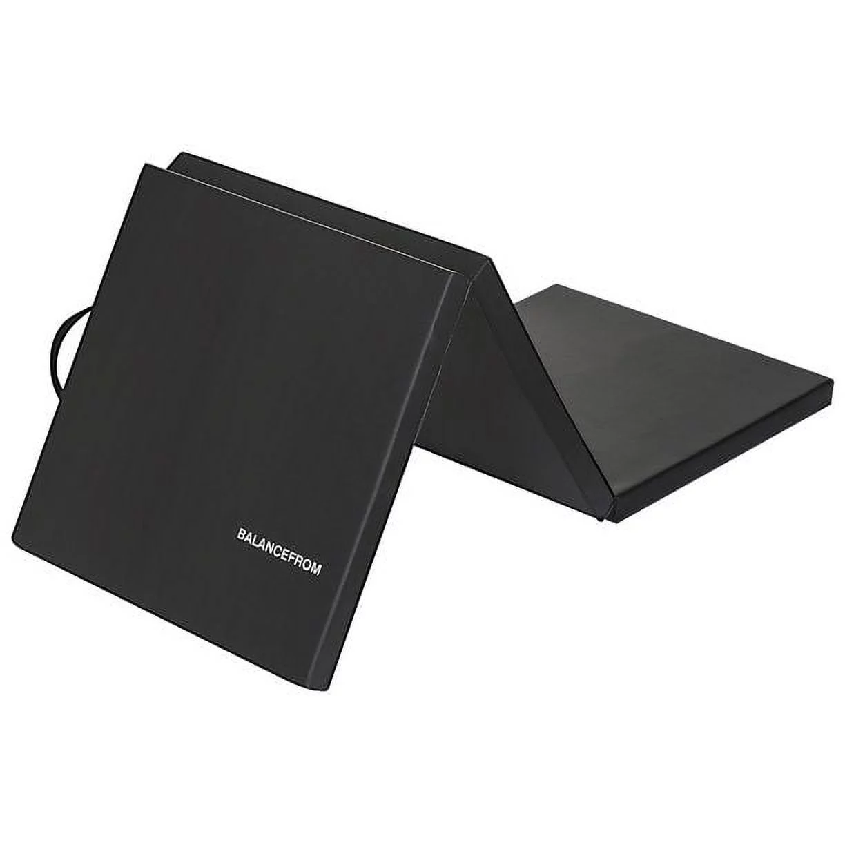 BalanceFrom 6 Ft. x 2 Ft. x 2 In. Three Fold Folding Exercise Mat with Carrying Handles for MMA, Gymnastics and Home Gym, Black - Womvr
