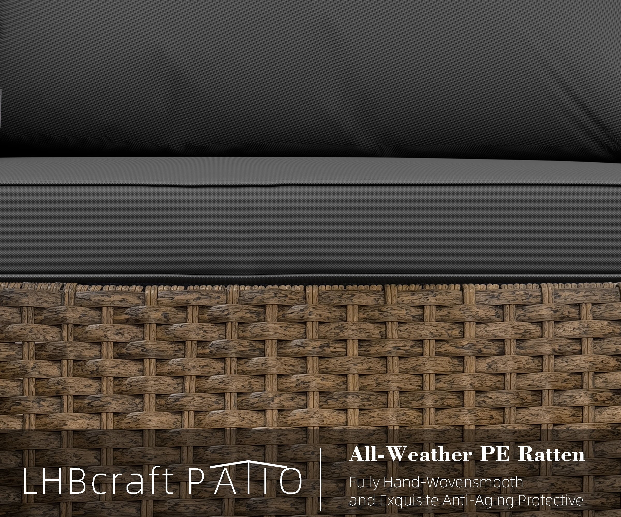 Bifanuo 4-Piece Patio Furniture Set Outdoor Rattan Wicker Sofa Set with Cushions & Coffee Table, Conversation Sofa Set with Tempered Glass Table Top - Womvr