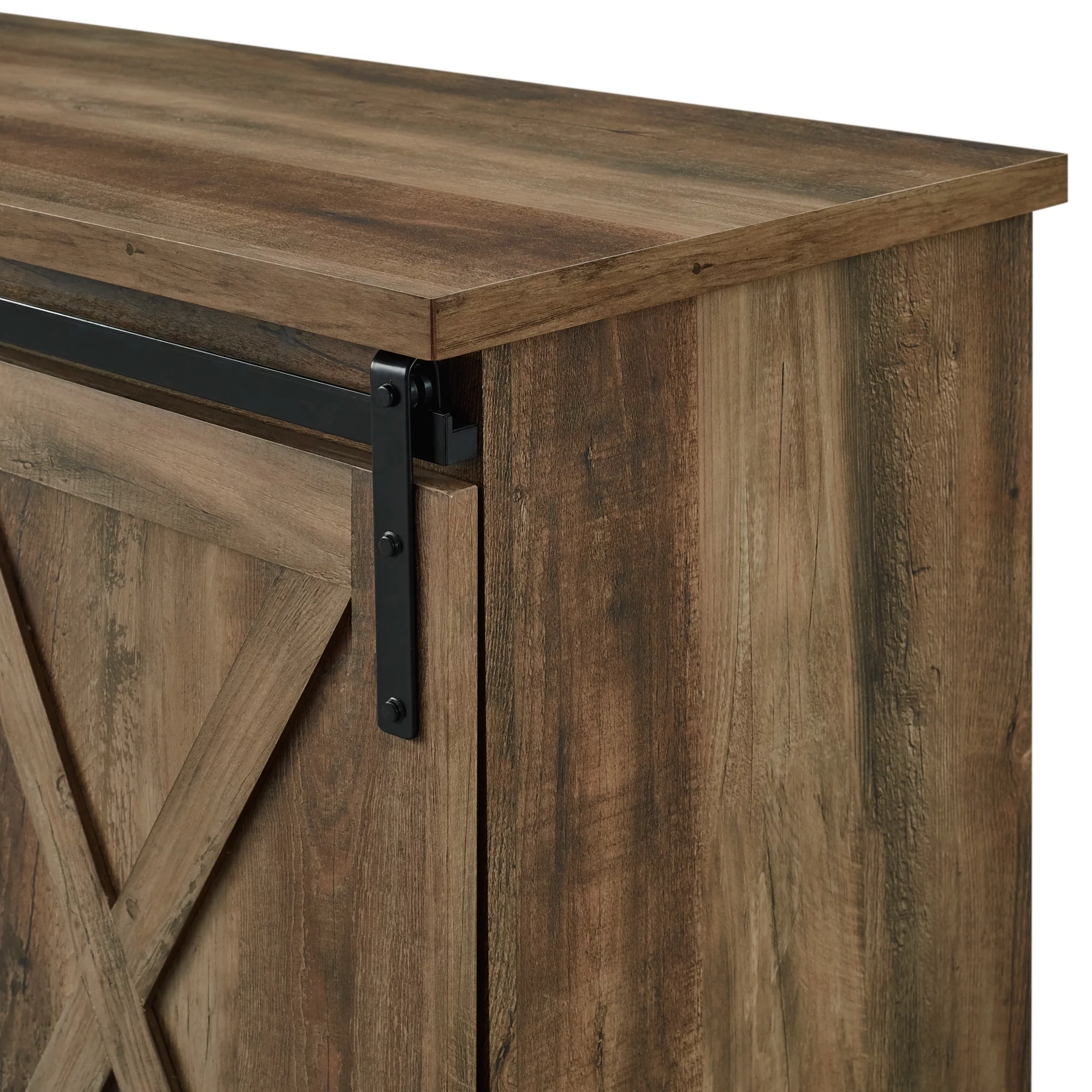 Woven Paths Farmhouse Sliding Barn Door TV Stand for TVs up to 65