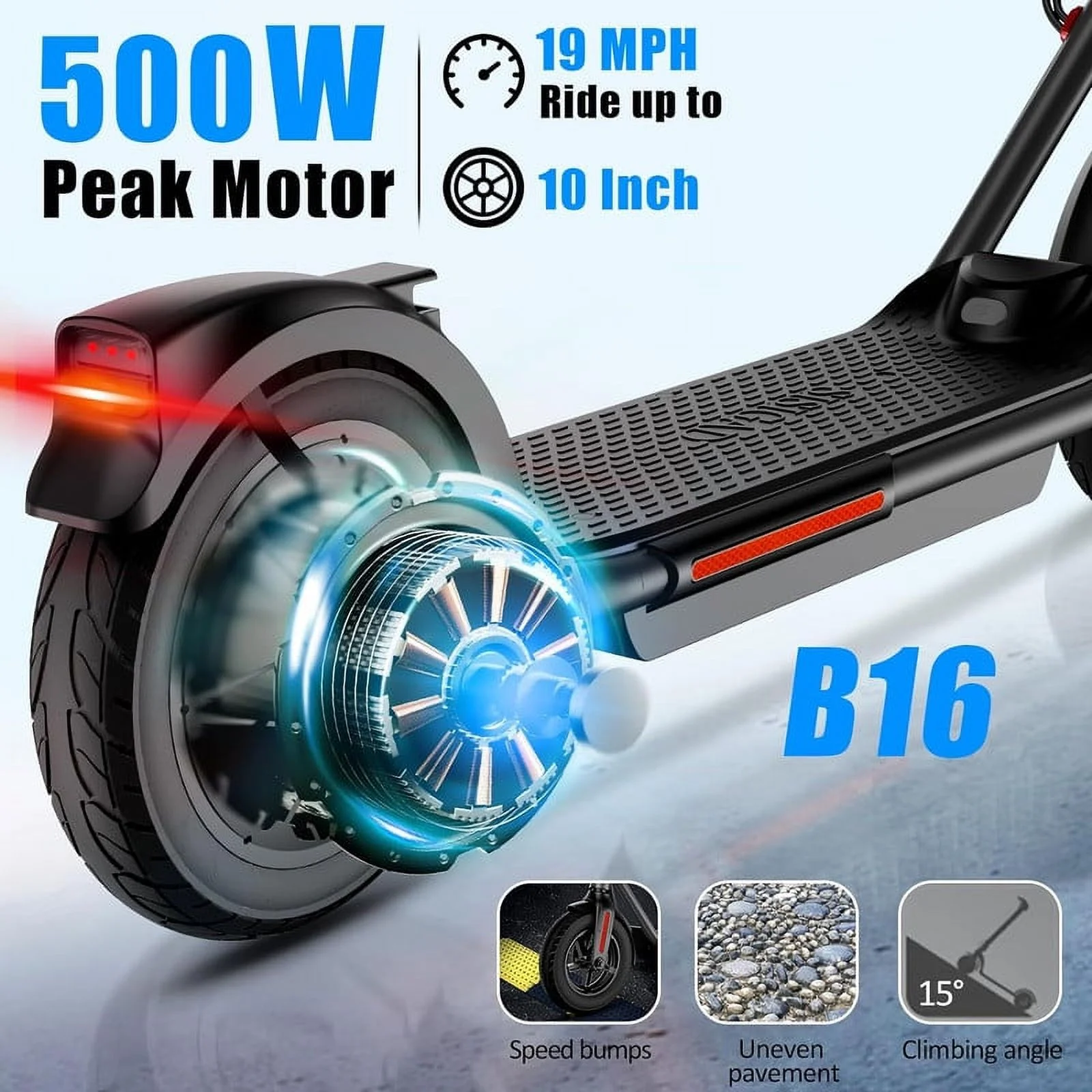 SISIGAD Adults Foldable Kick Scooter, Peak 500W Electric Commuter Scooter, 8.5