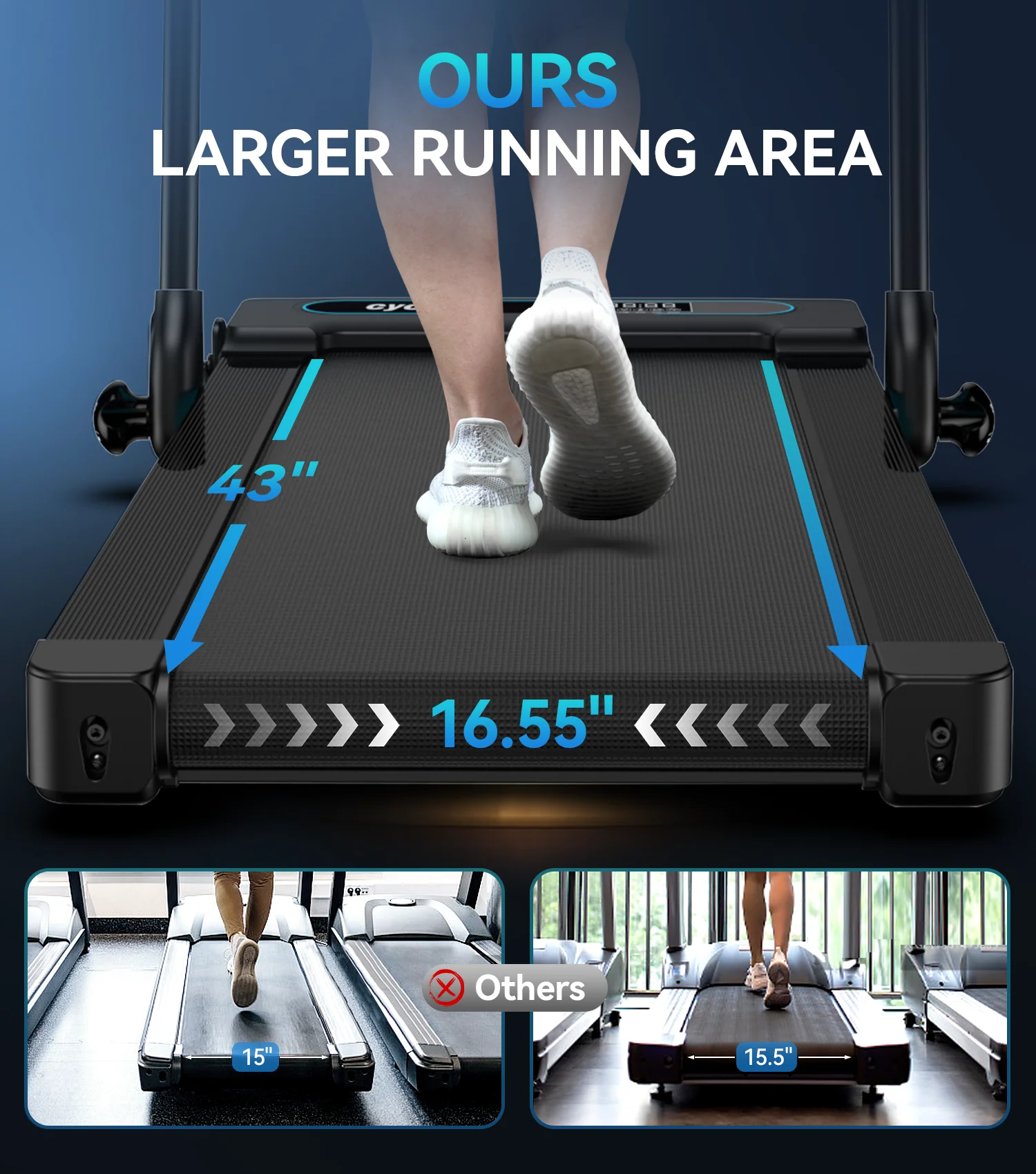 TOSSFD 2.5HP Folding Treadmill with Display Screen Electric Running Walking Machine for Home Fitness R46201 - Womvr