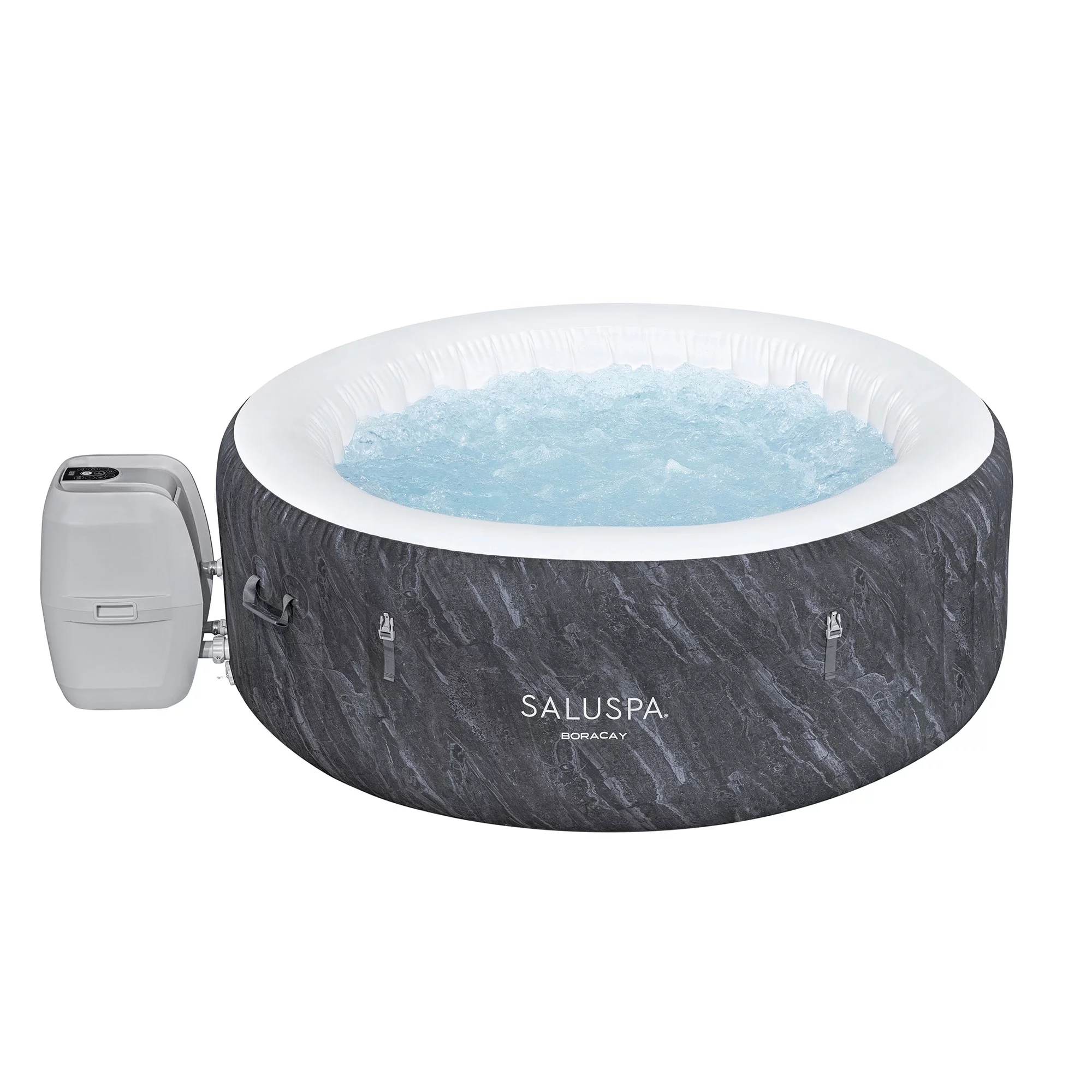 Bestway SaluSpa Cancun AirJet Inflatable Hot Tub with 120 Jets, Gray - Womvr