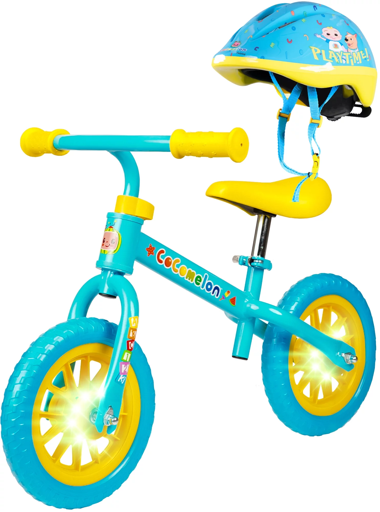 Cocomelon Toddlers Balance Bike Adjustable Helmet Light-up 10