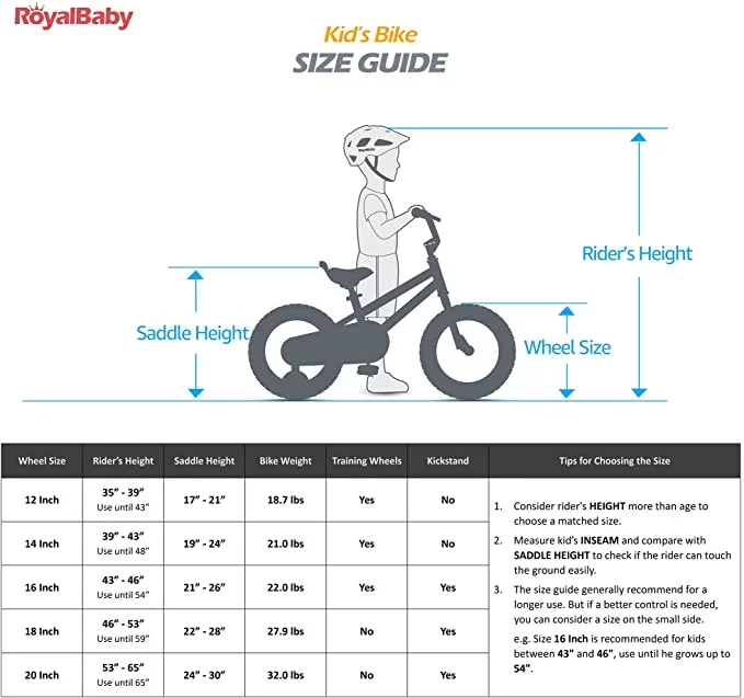 Royalbaby Girls Kids Bike Star girl 16 In. Bicycle Basket Training Wheels Kickstand Blue Child's Cycle - Womvr