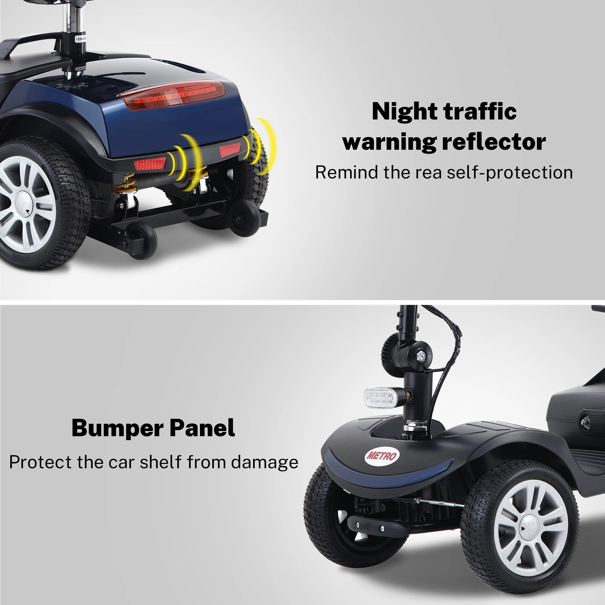 Segmart Mobility Scooter for Elderly, Durable Heavy Duty 4 Wheel Seniors Mobile Device with Lights, 300lbs, Blue - Womvr