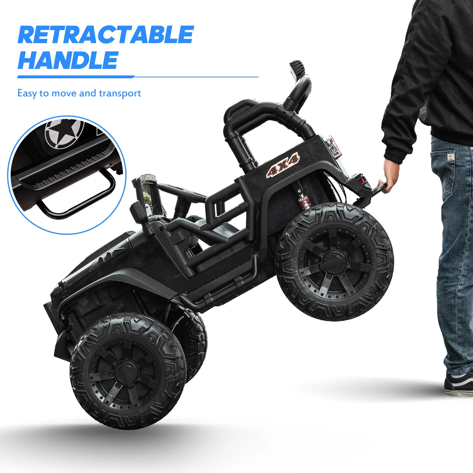 Outfunny 24V Kids Ride on Truck, 2-Seater Powered Ride on Toy Car with Remote - Womvr