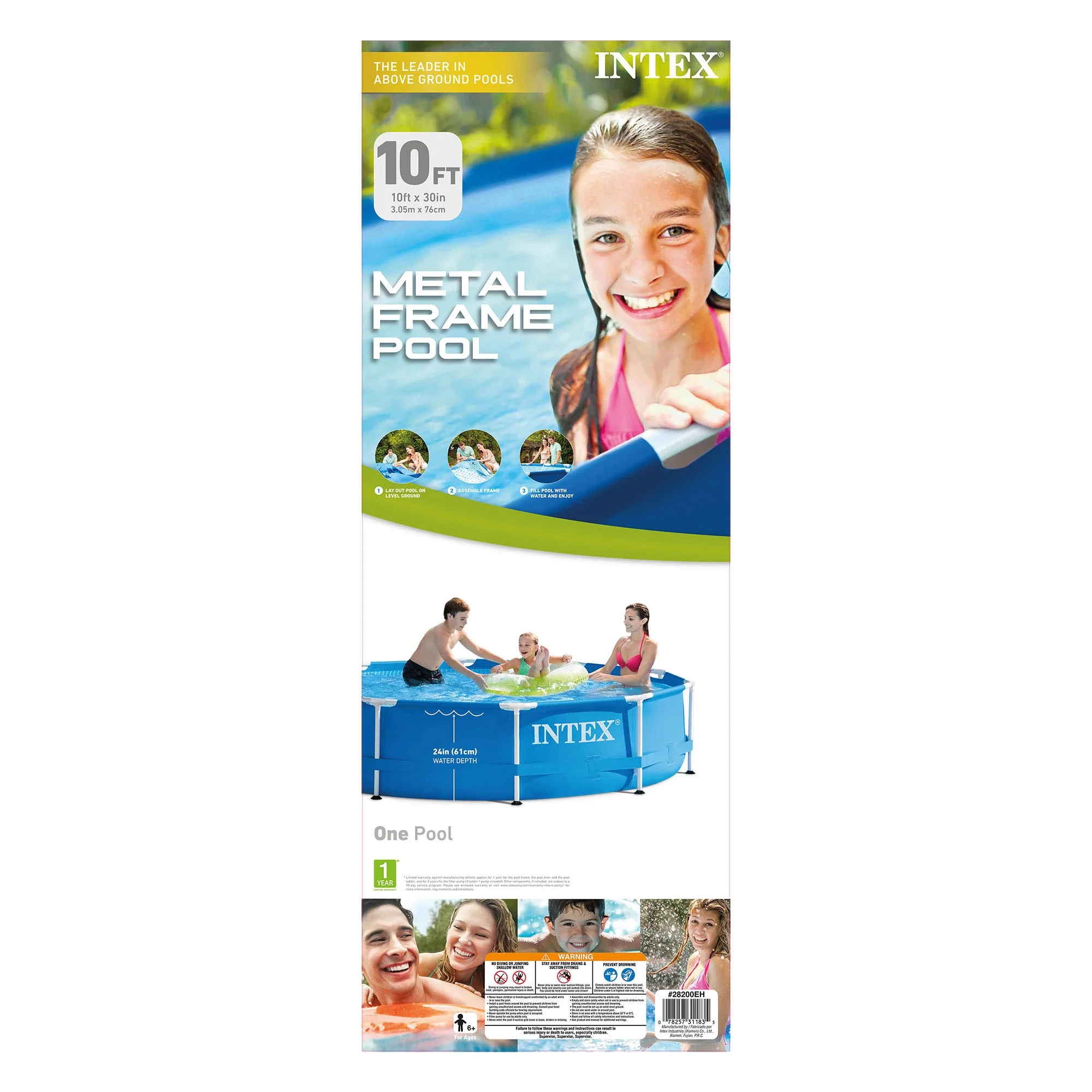 Metal Frame Above Ground Swimming Pool w/ 10 Foot Round Swimming Pool Cover - Womvr