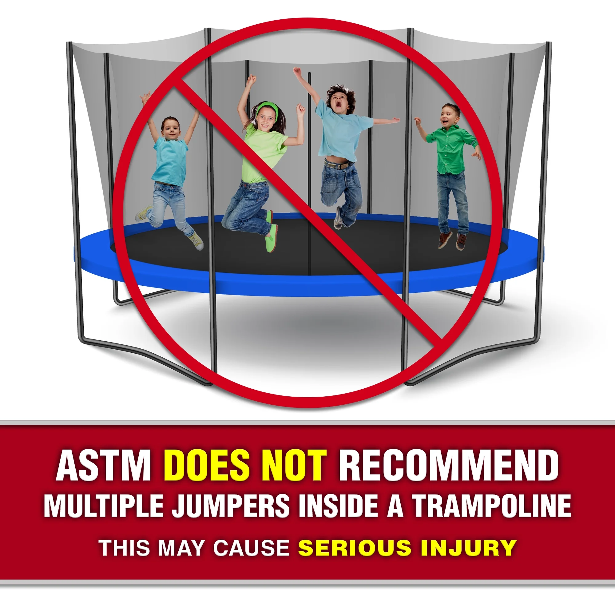 TruJump 14' Trampoline with Safety Enclosure & Jump Mat with Lifetime Warranty - Womvr