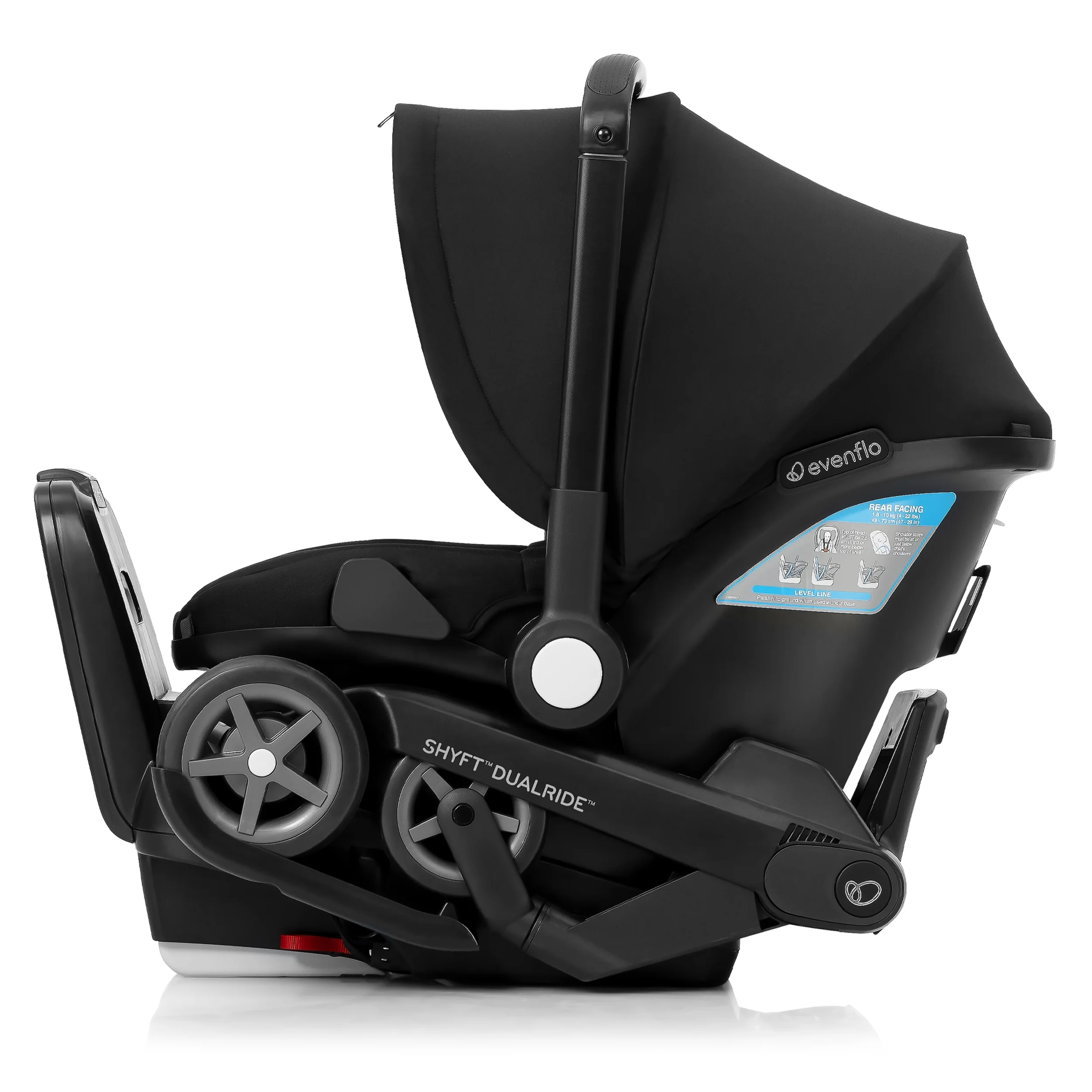 Evenflo Shyft DualRide Infant Car Seat and Stroller Combo (Beaufort Black), Unisex - Womvr