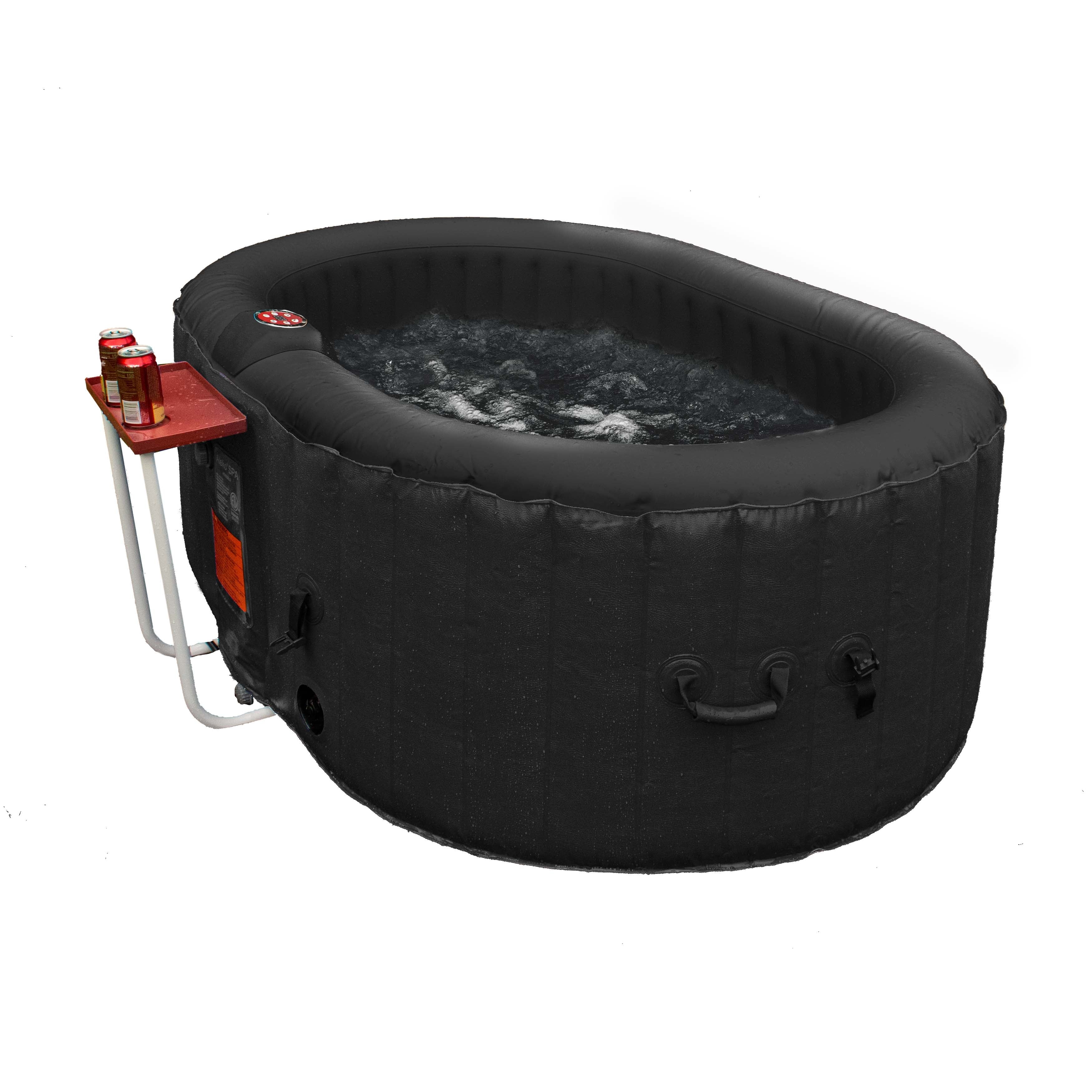 ALEKO 145 Gallon 2 Person Brown Oval Inflatable Jetted Hot Tub with Cover - Womvr