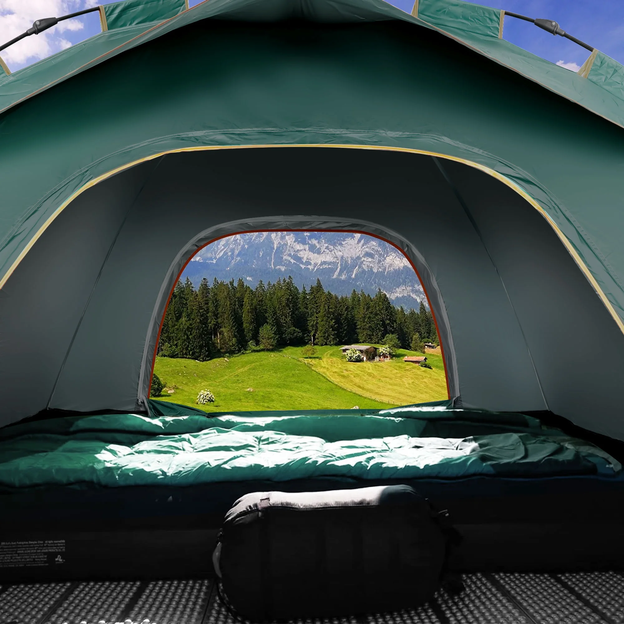 4 Person Camping Tent, GVDV Instant Easy Pop up Tents for Camping Family, 110