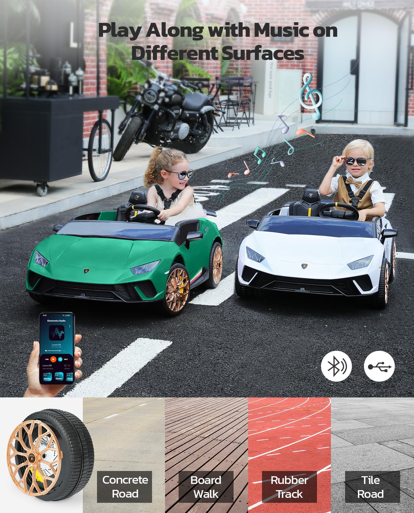 Lamborghini Huracan Ride on Car Real 2 Seater, Powered Electric Vehicle with Parent Remote, Maximum 4.0mph Ride on Toys for 3-8 Years Kids,Pink - Womvr