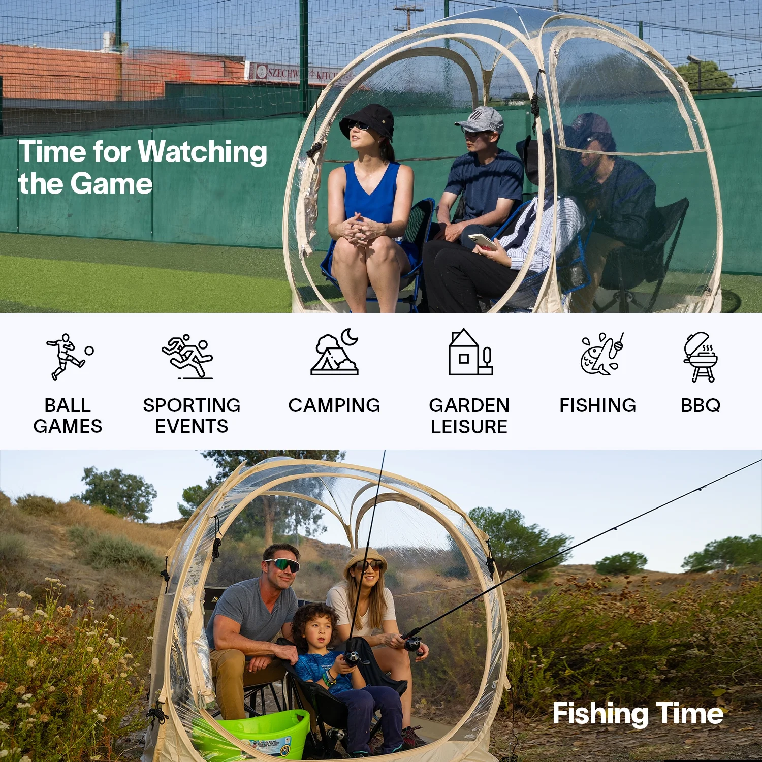 Pop-Up Weatherproof Sport Pod Tent for Camping, Fishing, and Shelter - Womvr