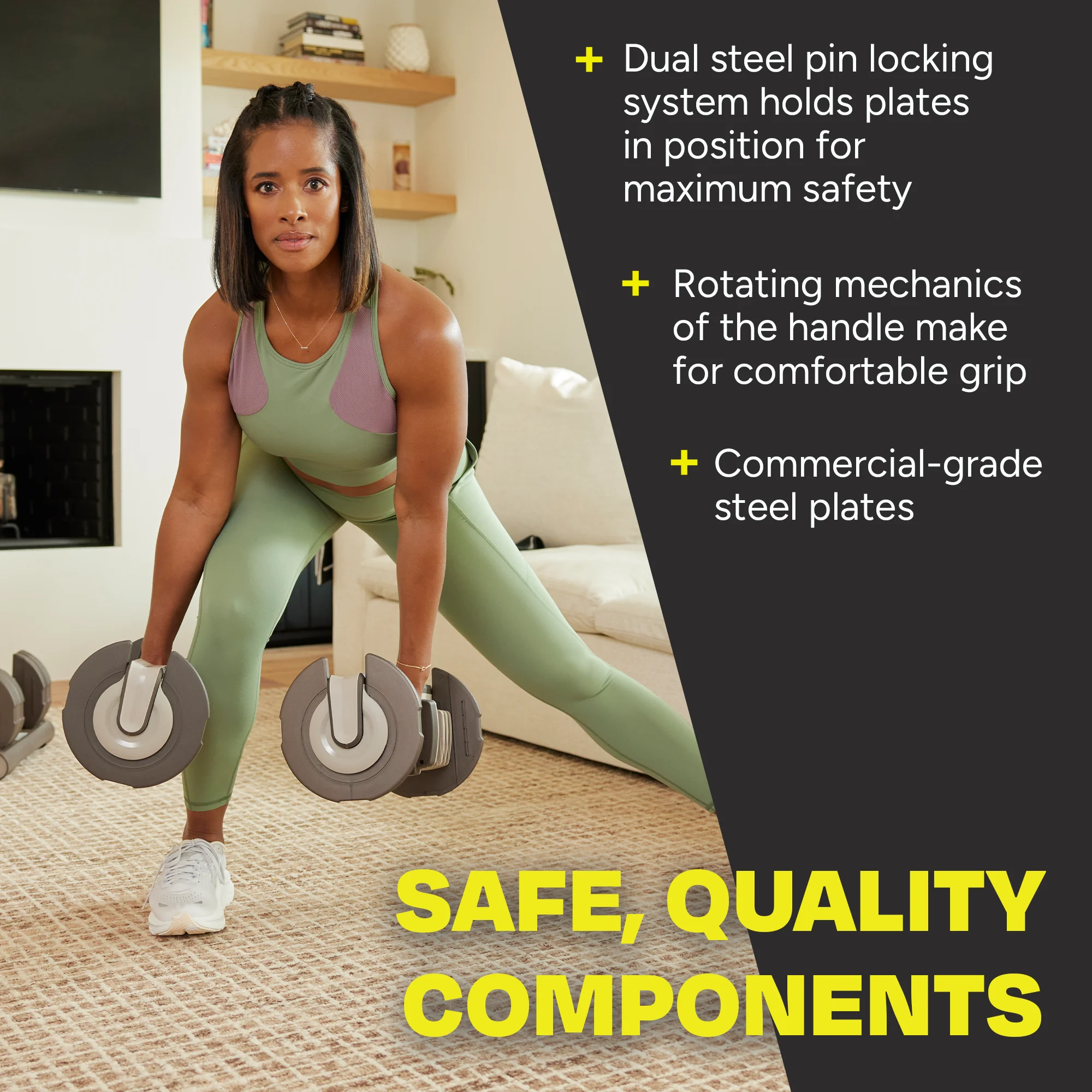 Centr Smart Stack 50 Adjustable Dumbbell, 5-50 lbs - Womvr