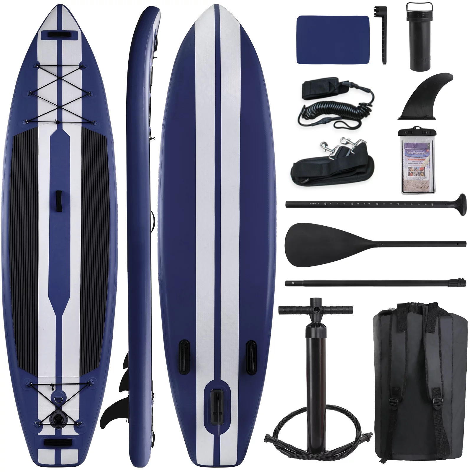 Arlopu 11FT Stand Up Paddle Board Inflatable with Premium SUP Accessories & Backpack, Non-Slip Deck, Waterproof Bag, Leash, Paddle and Hand Pump - Womvr