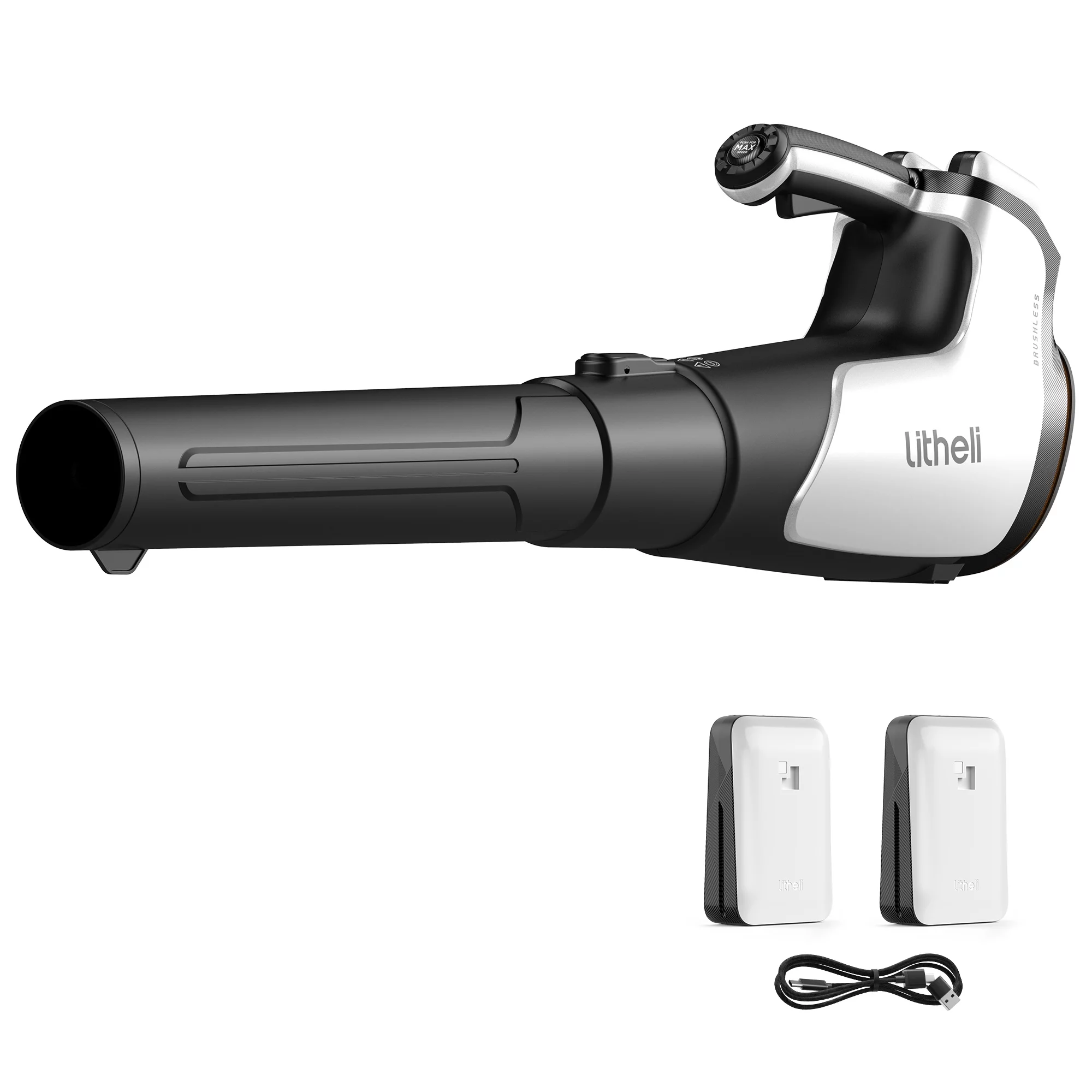Litheli 2x20V 560CFM Brushless Leaf Blower, U20 Series Electric Leaf Blowers Battery Powered for Blowing Leaf, Dust, Snow, Debris, with 4.0Ah Portable Battery Included - Womvr