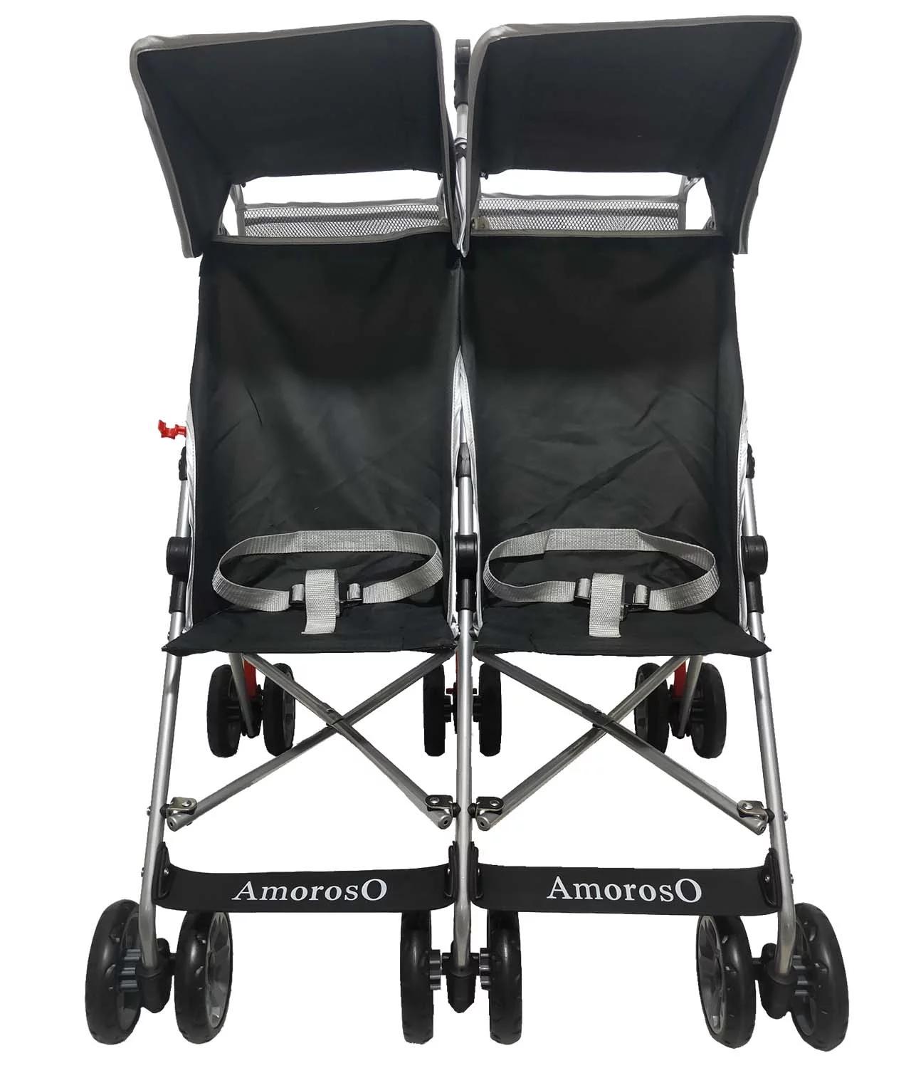 AmorosO Baby Umbrella Stroller with EVA Wheel Tire Black Double Stroller for Girls and Boys 42005 - Womvr