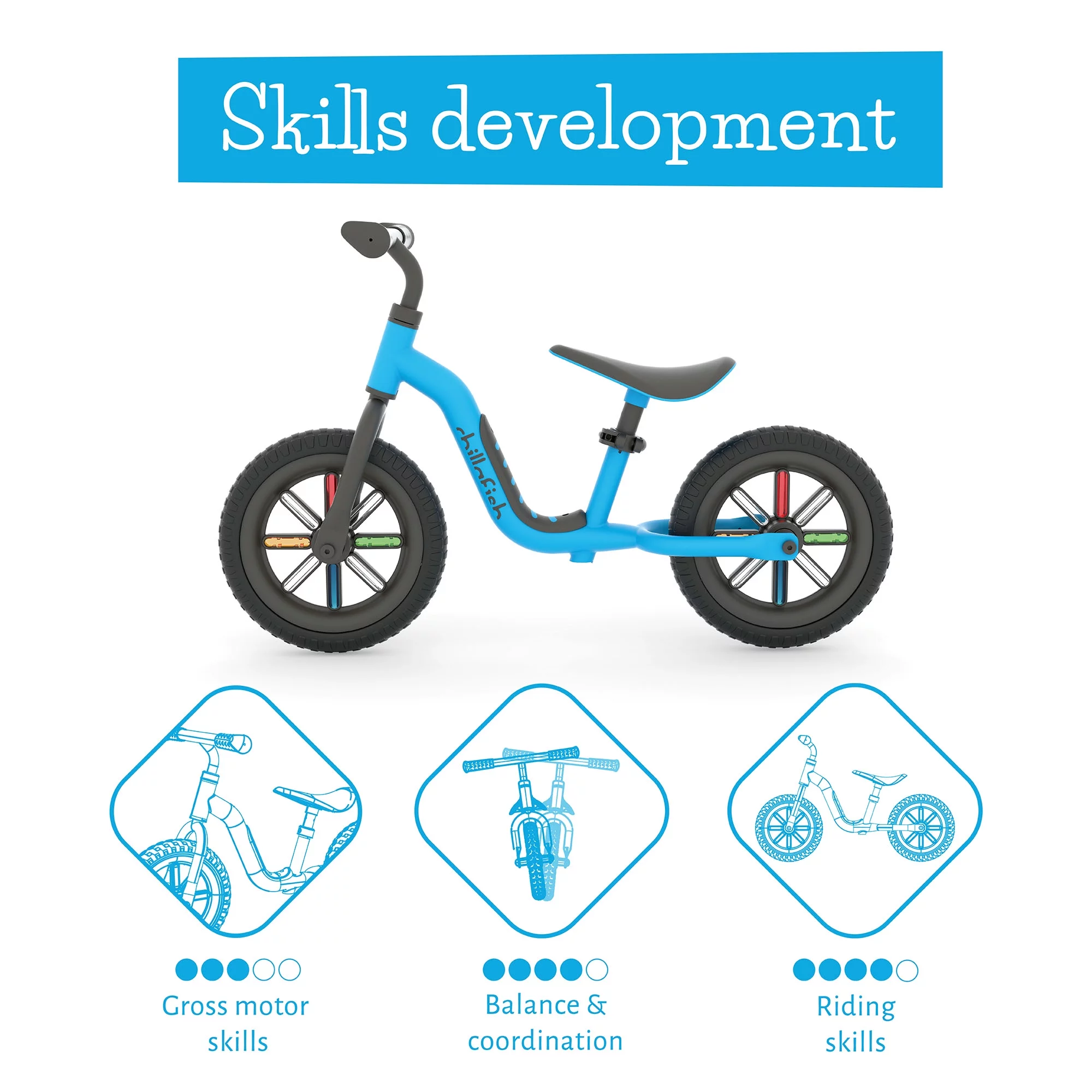 Chillafish Buzzi 10' Balance Bike for Kids 1.5 years and older, Lightweight Toddler Bike with Adjustable Seat - Womvr