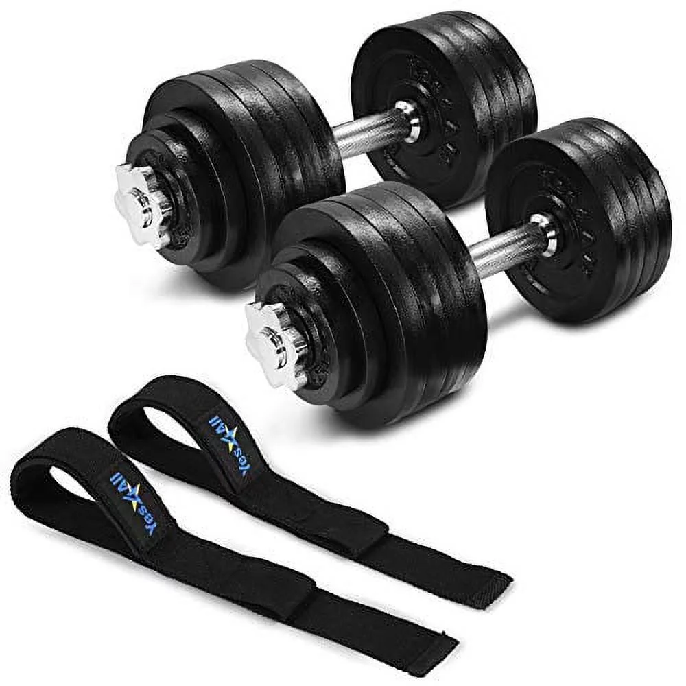 Yes4All 200 lbs Adjustable Dumbbell Weight Set, Cast Iron Dumbbell, Pair - Womvr