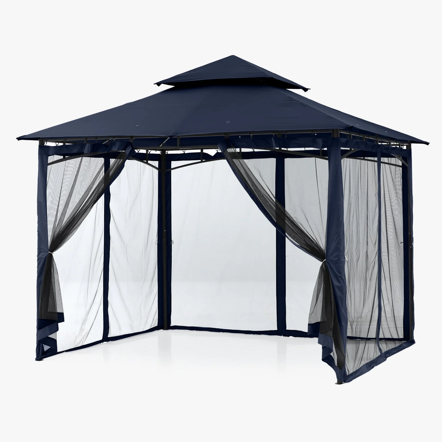 ABCCANOPY 9'x9' Patio Gazebo With Mosquito Netting and Double Soft Roof Canopies for Shade and Rain,Rust Red - Womvr