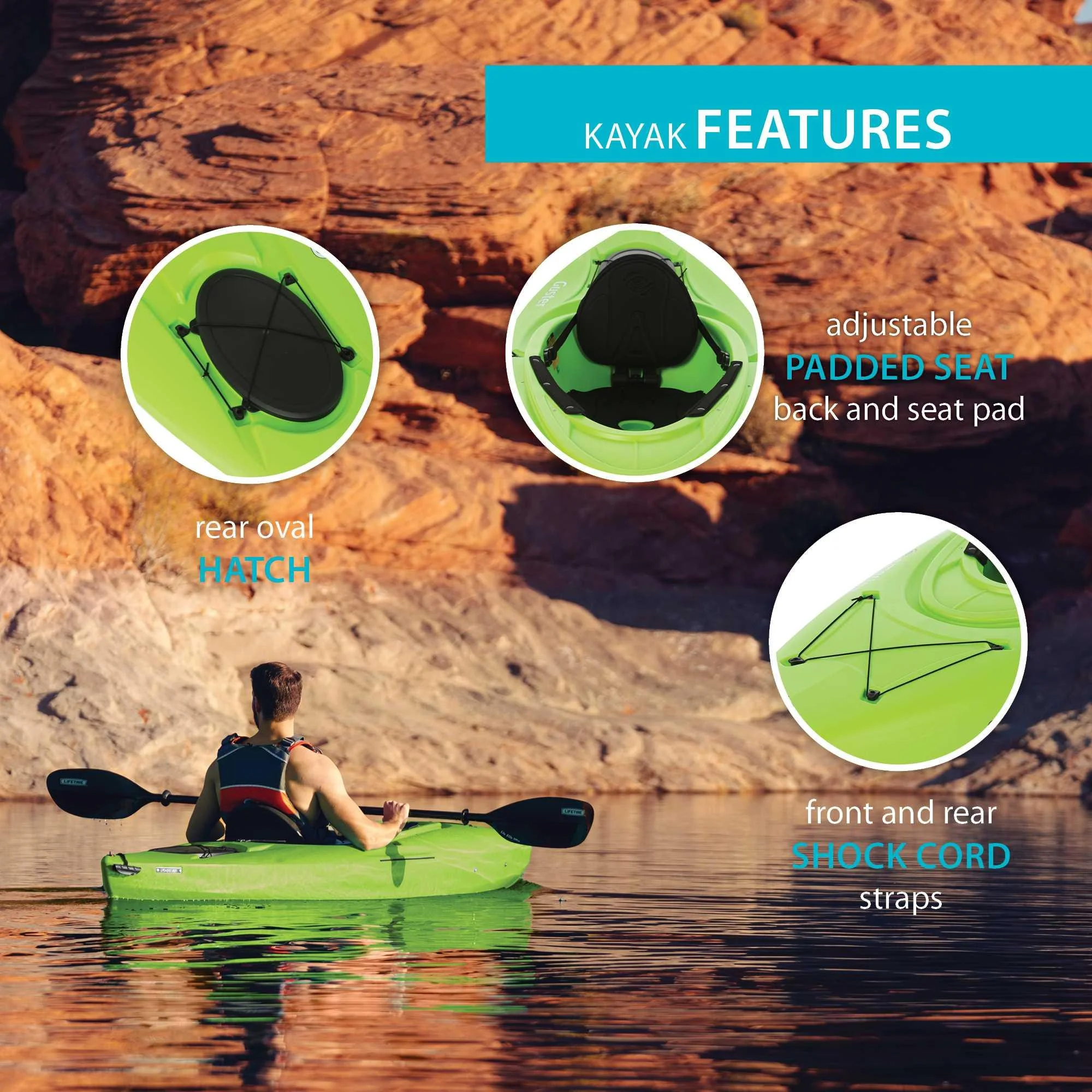 Lifetime Guster 10 ft Sit-Inside Kayak, Lightning Fusion (90852) - Womvr