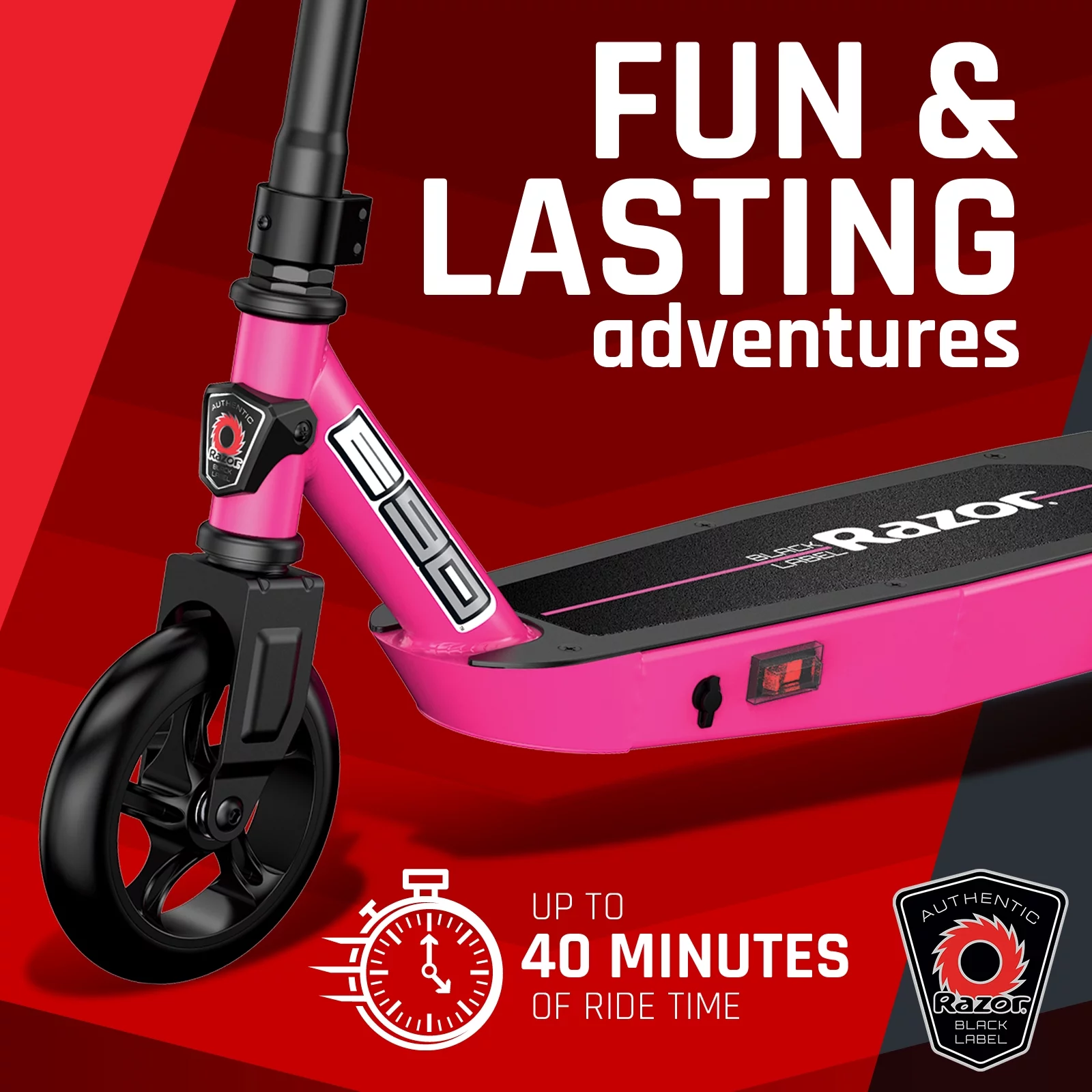 Razor Black Label E90 Electric Scooter - Green, for Kids Ages 8+ and up to 120 lbs, up to 10 mph - Womvr