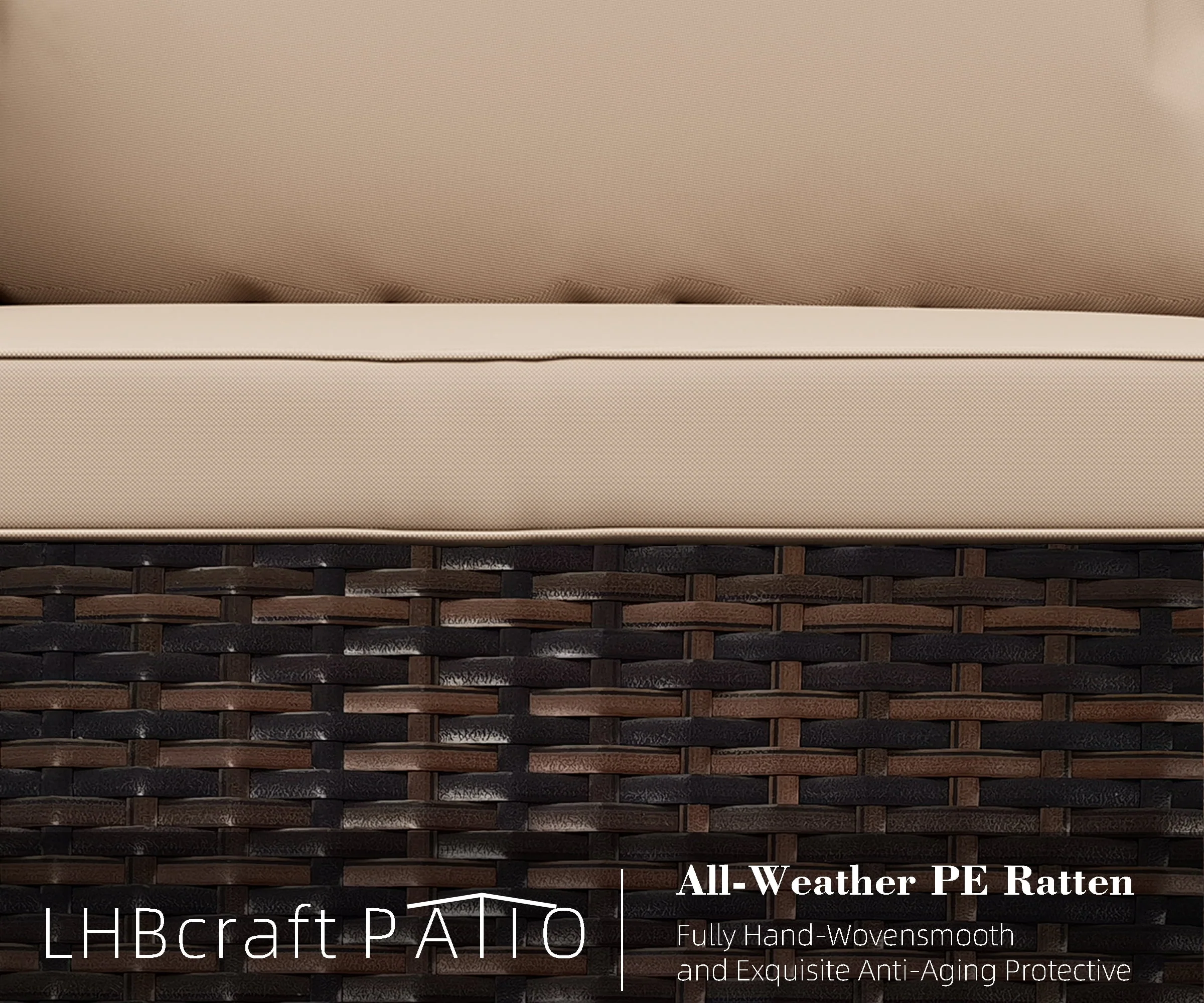 Bifanuo 4-Piece Patio Furniture Set Outdoor Rattan Wicker Sofa Set with Cushions & Coffee Table, Conversation Sofa Set with Tempered Glass Table Top - Womvr