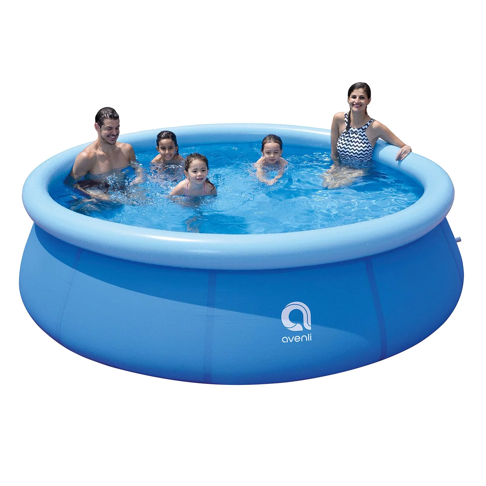 Honeydrill Above Ground Swimming Pools, Inflatable Top Ring Round Pool, Blue (10 ft x 30 in) - Womvr
