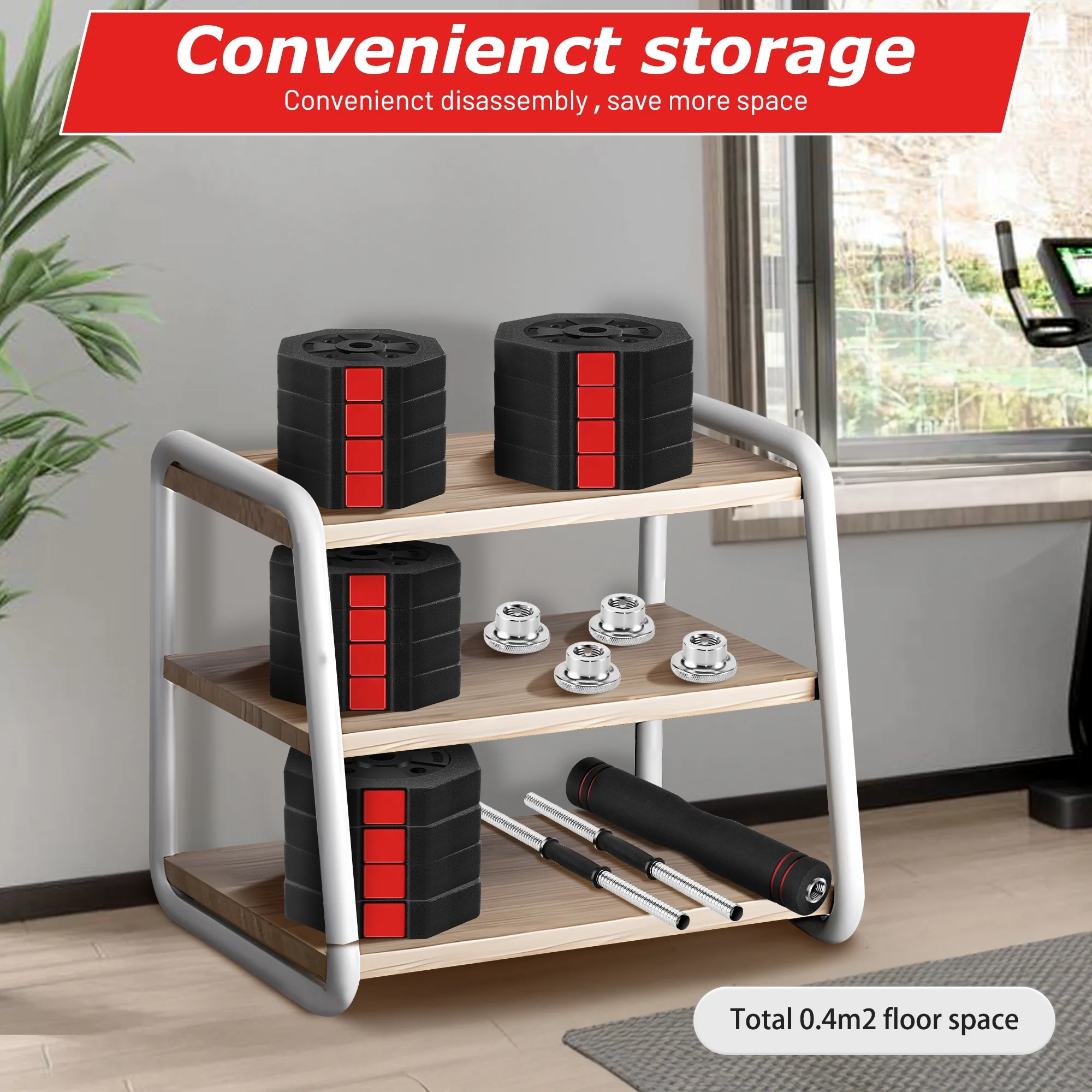 ARVAKOR 66Lbs Adjustable Dumbbells Set, 3 in 1 Free Weight Set as Barbell, Push up Stand, Fitness Exercises for Men/Women, Red - Womvr