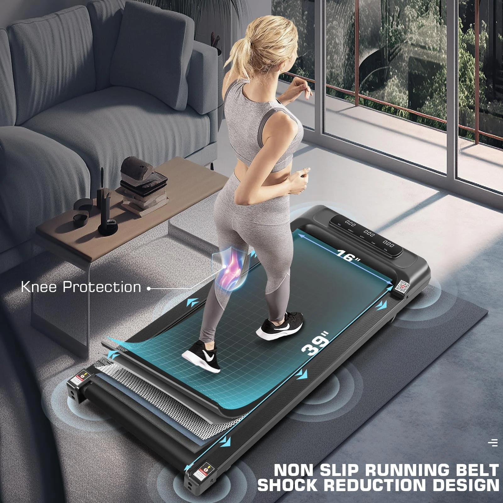 FUNMILY Walking Treadmills for Home, Walking Pad Treadmill with App & Remote Control, Slim & Portable - Womvr